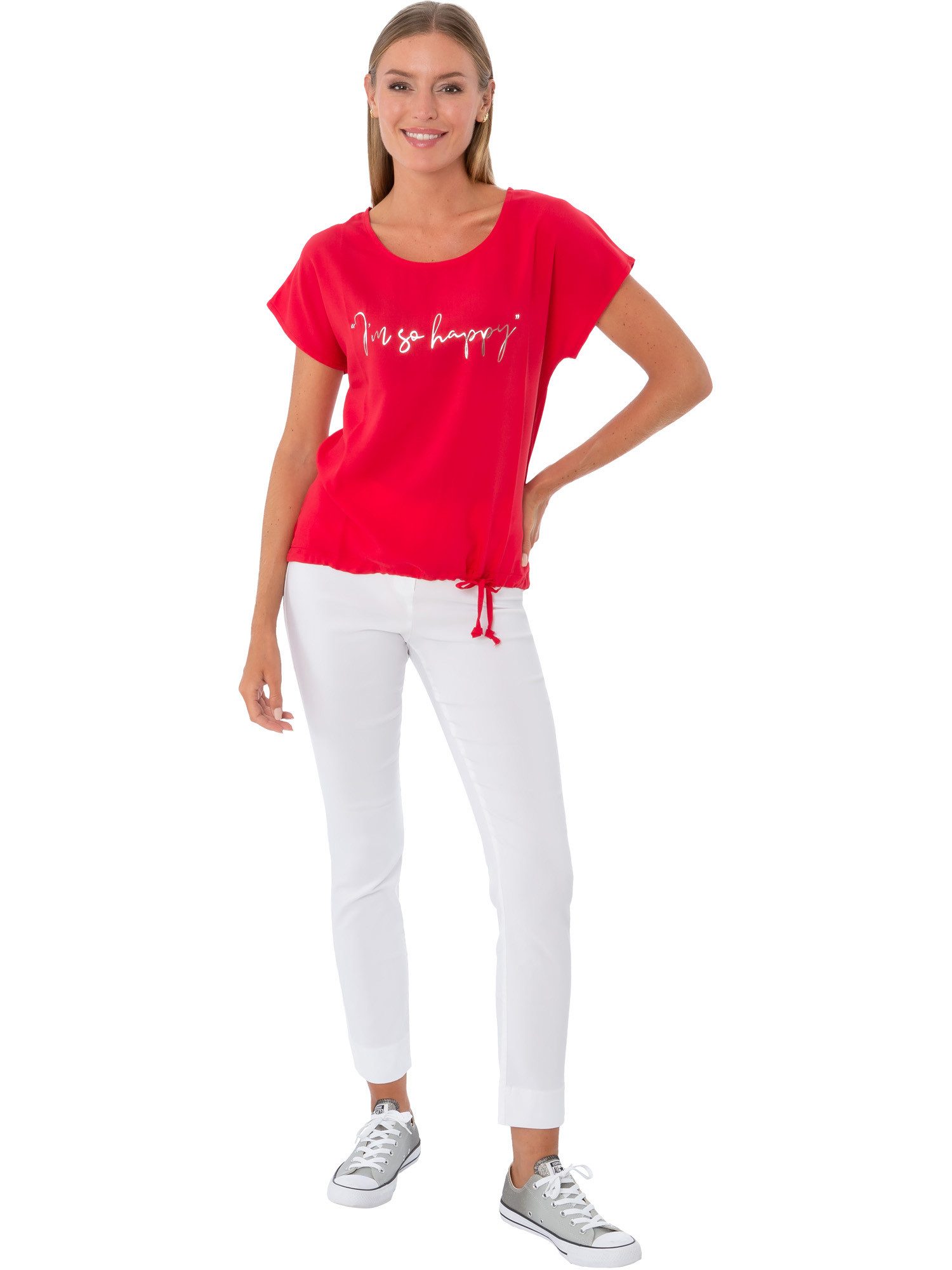 Estefania for woman Blusenshirt 194-1344, " I´m so happy " mit Metallic Pri günstig online kaufen