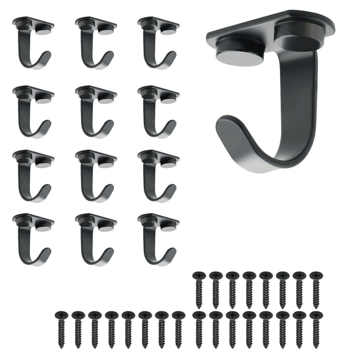 LuxusKollektion Deckenhaken Deckenhaken Edelstahl Schwarz 12 Stück, (12-St)