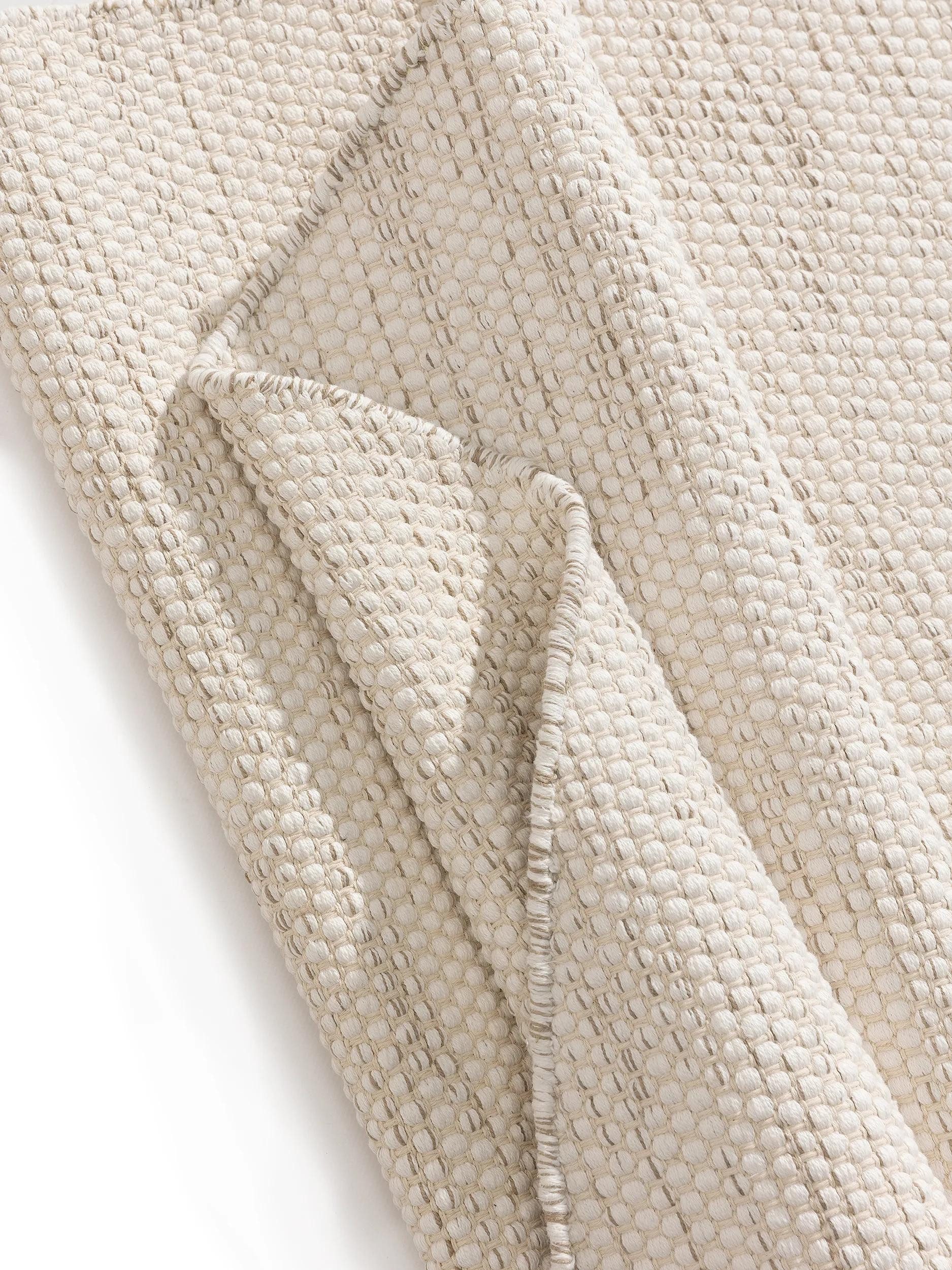 benuta Teppich Ron, rund, Höhe: 5 mm, 100% Baumwollteppich, Minimalistisch, Pflegeleicht, Wohnzimmerteppich