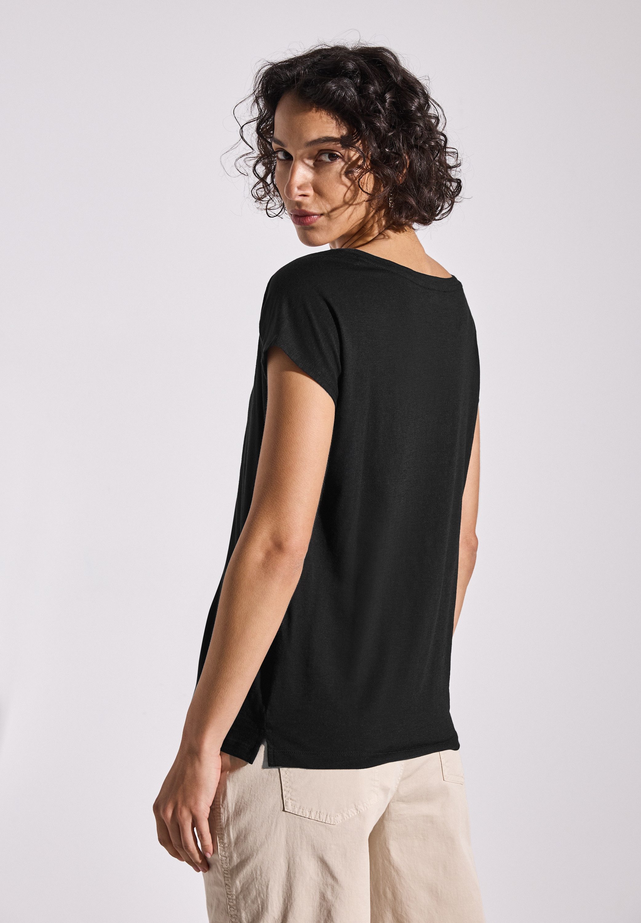 STREET ONE T-Shirt mit Seitlichen Einschlitzen günstig online kaufen