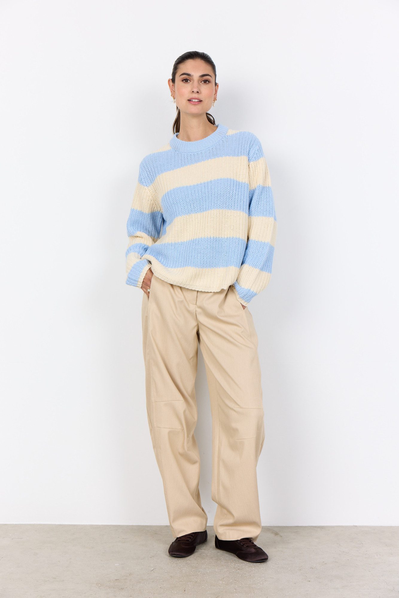 soyaconcept Strickpullover SC-REMONE STRIPE 38 aus Baumwollmischung, Regular Fit, gestreifte Optik, pflegeleicht