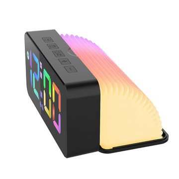 DOPWii Reisewecker Buch-Digitalwecker mit RGB-Nachtlicht, großem Display, USB-Ladegerät, Dual-Wecker, Schlummerfunktion