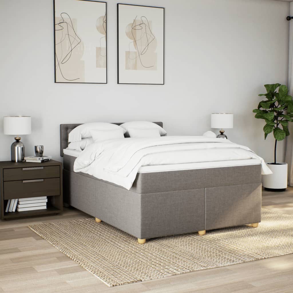 vidaXL Bett Boxspringbett mit Matratze Taupe günstig online kaufen