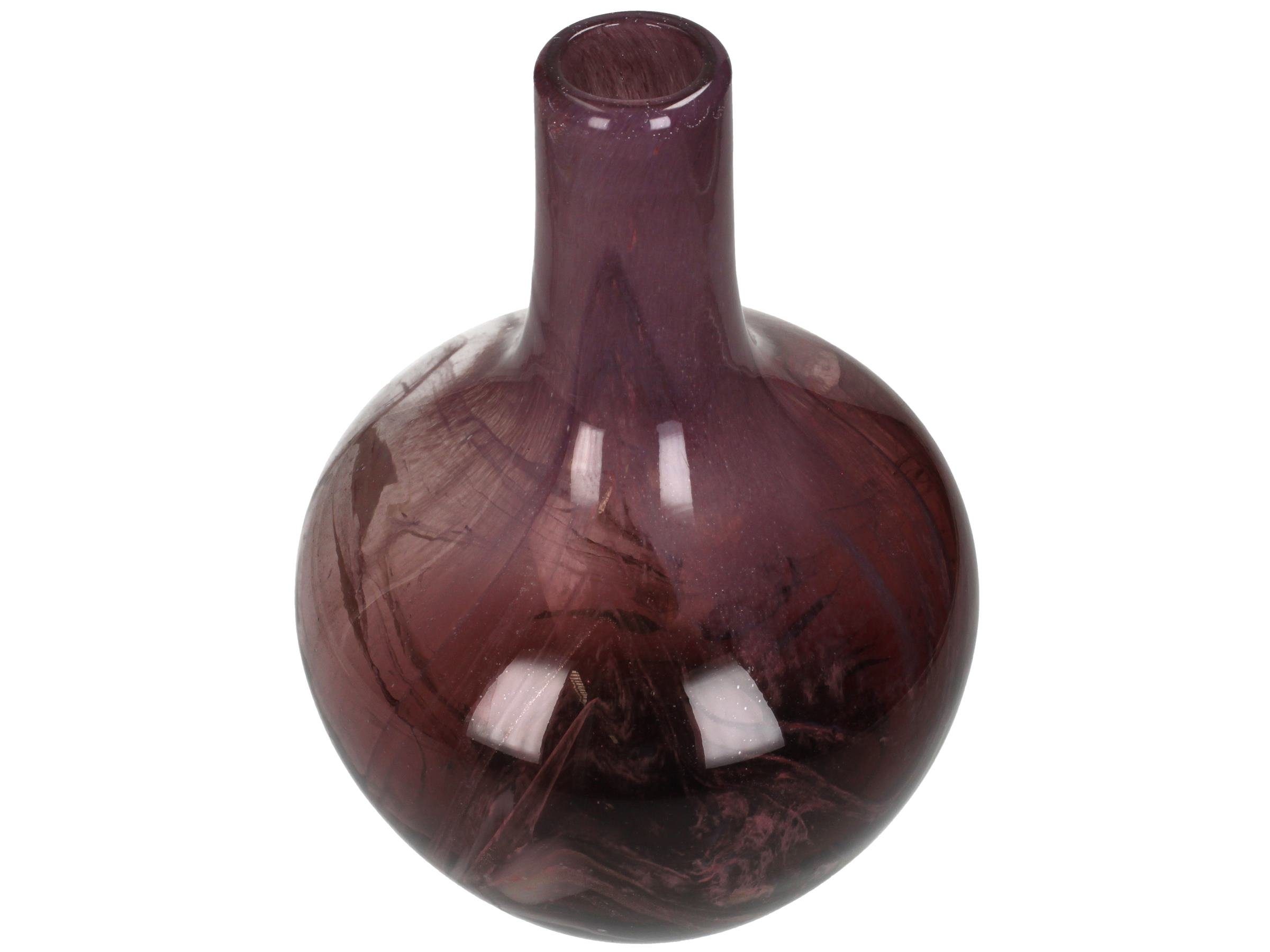 Engelnburg Dekovase Engelnburg Vase Blumenvase Glas Burgund 31,5x21x21 (kei günstig online kaufen