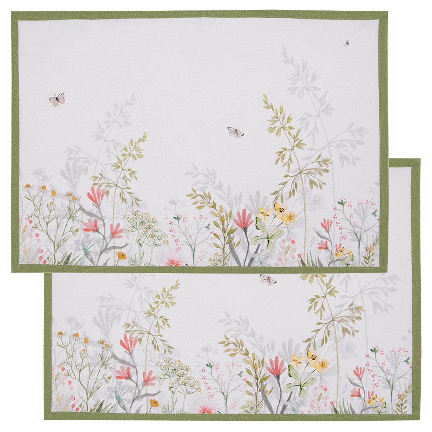 Clayre & Eef Platzset Wildflower Fields, (Set, 2-St., 2-teilig), Tischsets günstig online kaufen