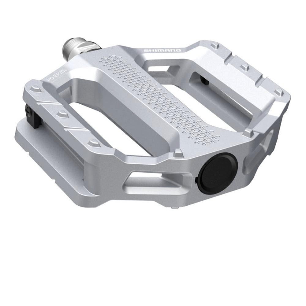Shimano Plattformpedale SHIMANO Pedal PD-EF202 Silber Flat Pedal - Radsport, Silber