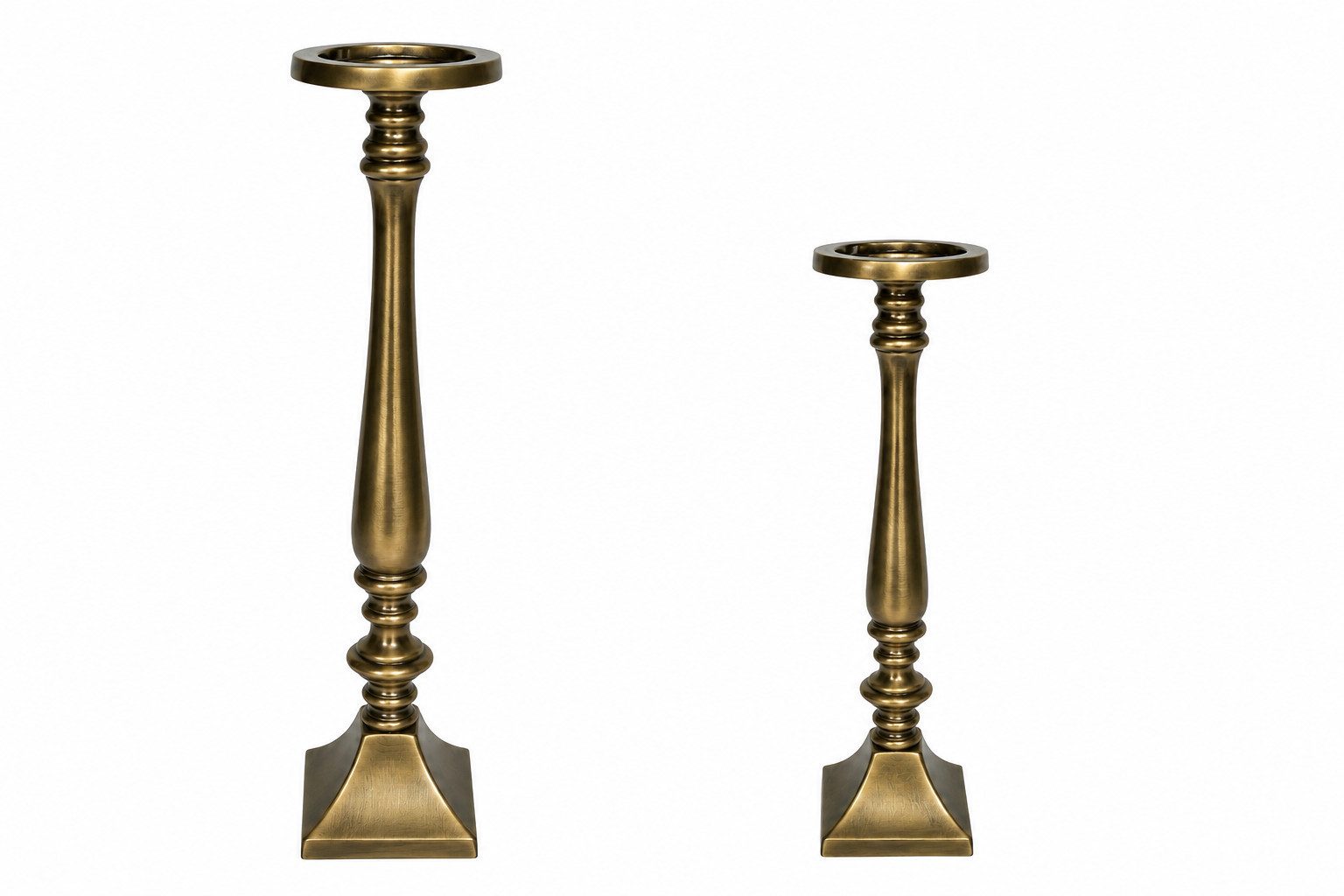finehomegarden Kerzenleuchter Kerzenständer bronze H28cm & H35cm Eleganter Kerzenleuchter Deko (Stück, 1 St), Trumpet Base – Metall Kerzenhalter für Kerze 2Größen wählbar
