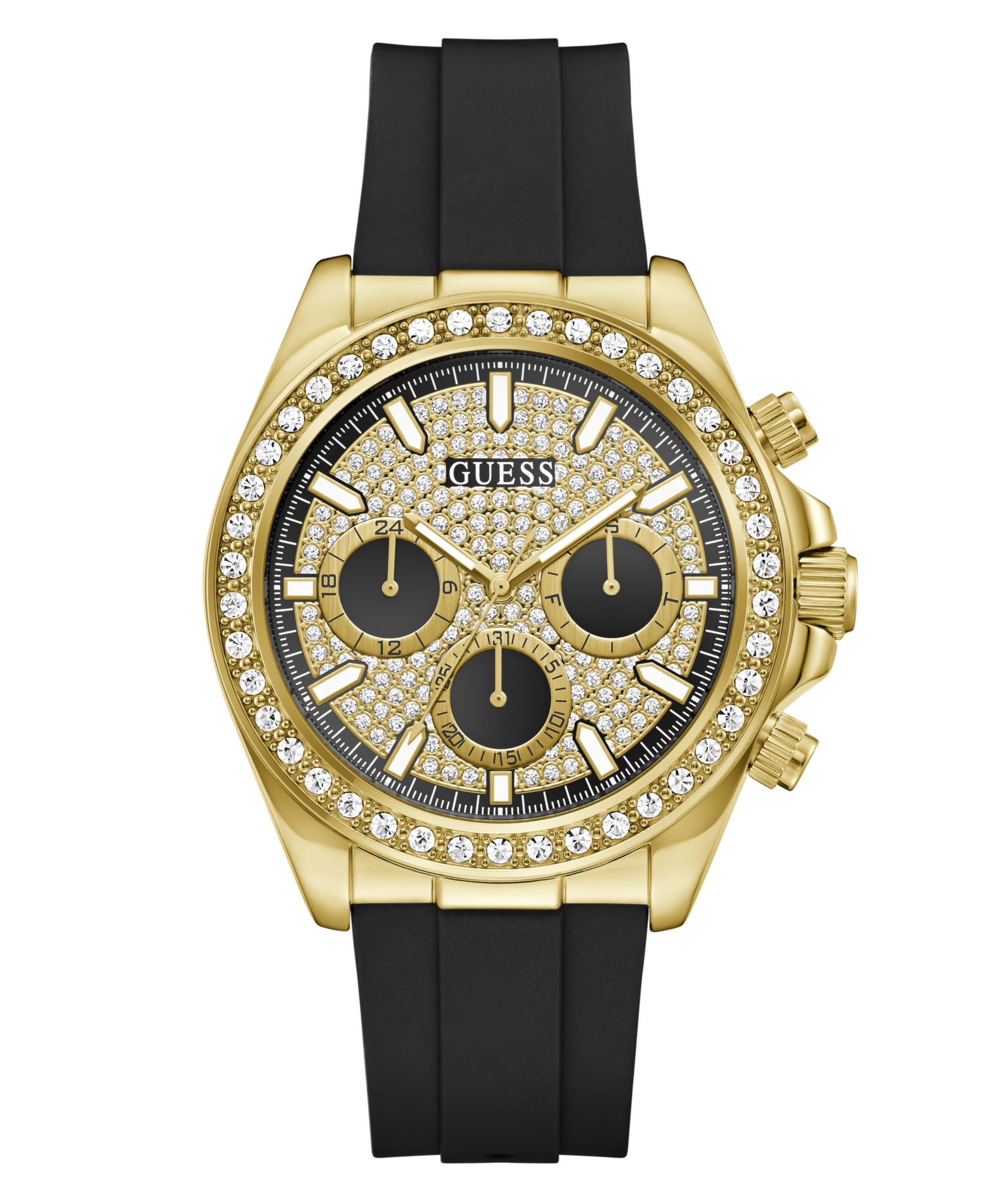 Guess Multifunktionsuhr VICTOR GW1137G2, Quarzuhr, Armbanduhr, Herrenuhr, Silikonarmband, analog, Tag