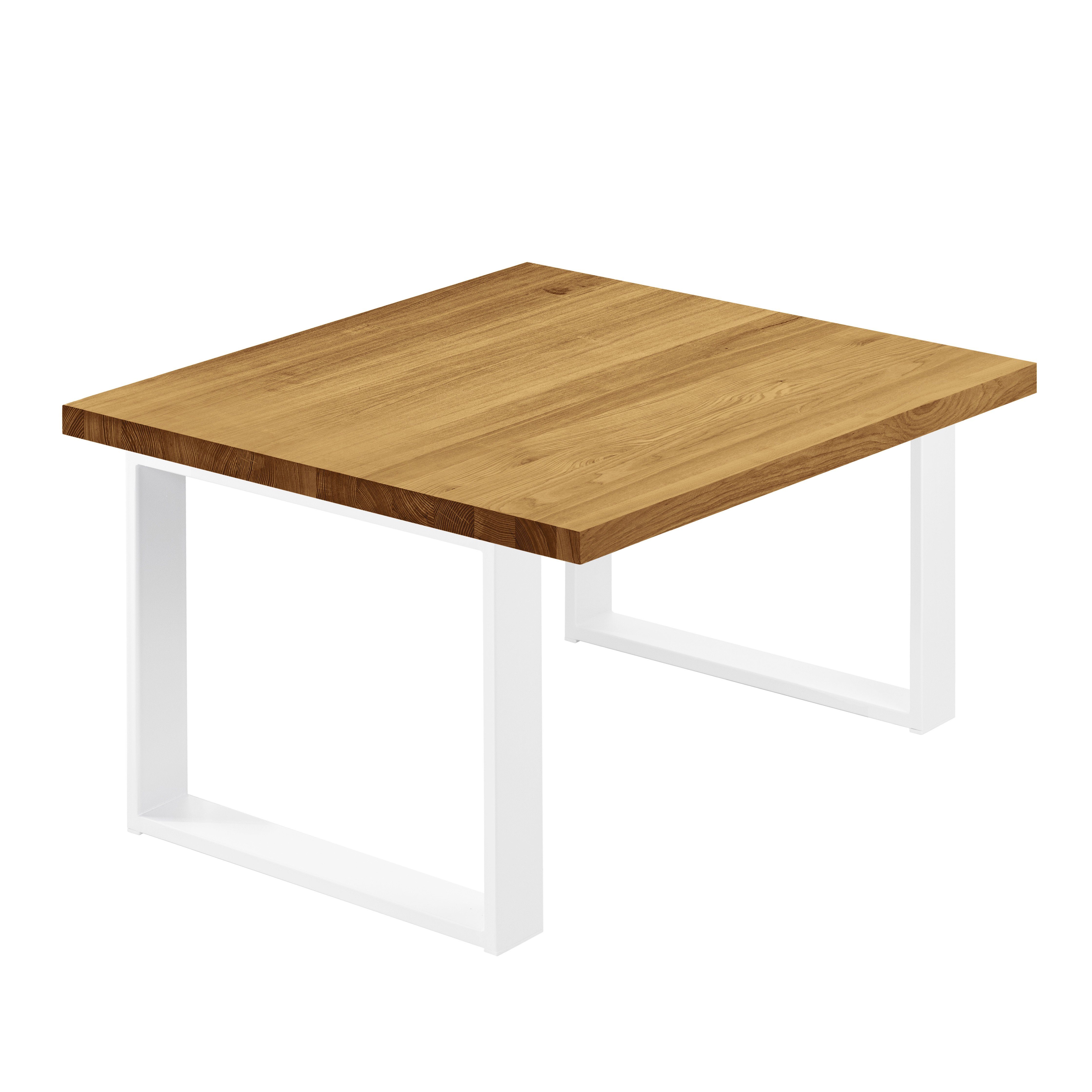 LAMO Manufaktur Esstisch Modern Küchentisch Tischplatte Massivholz inkl. Metallgestell (1 Tisch), gerade Kante
