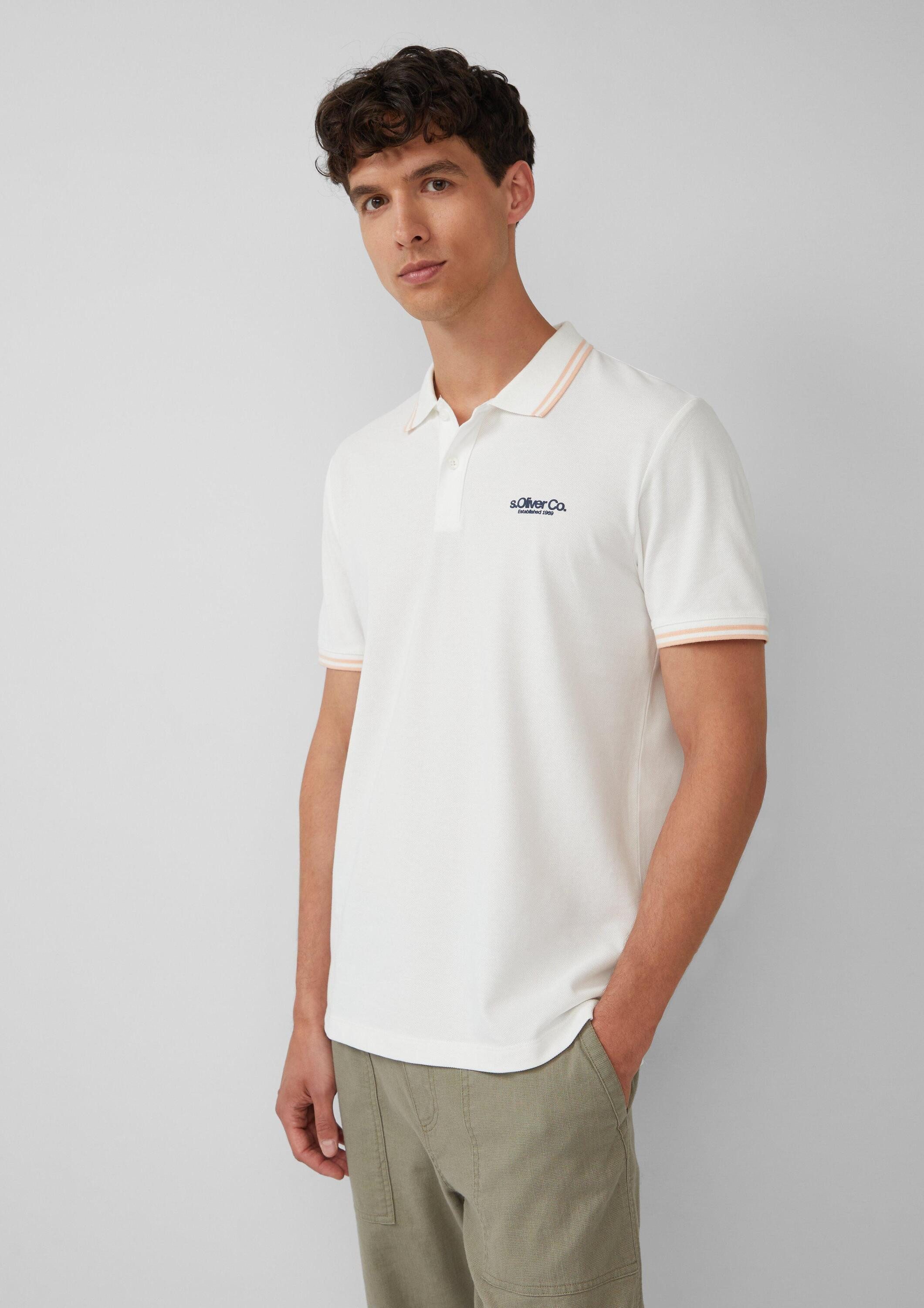 s.Oliver Kurzarmshirt Polo-Shirt Piqué-Poloshirt mit Kontrastdetails und Lo günstig online kaufen