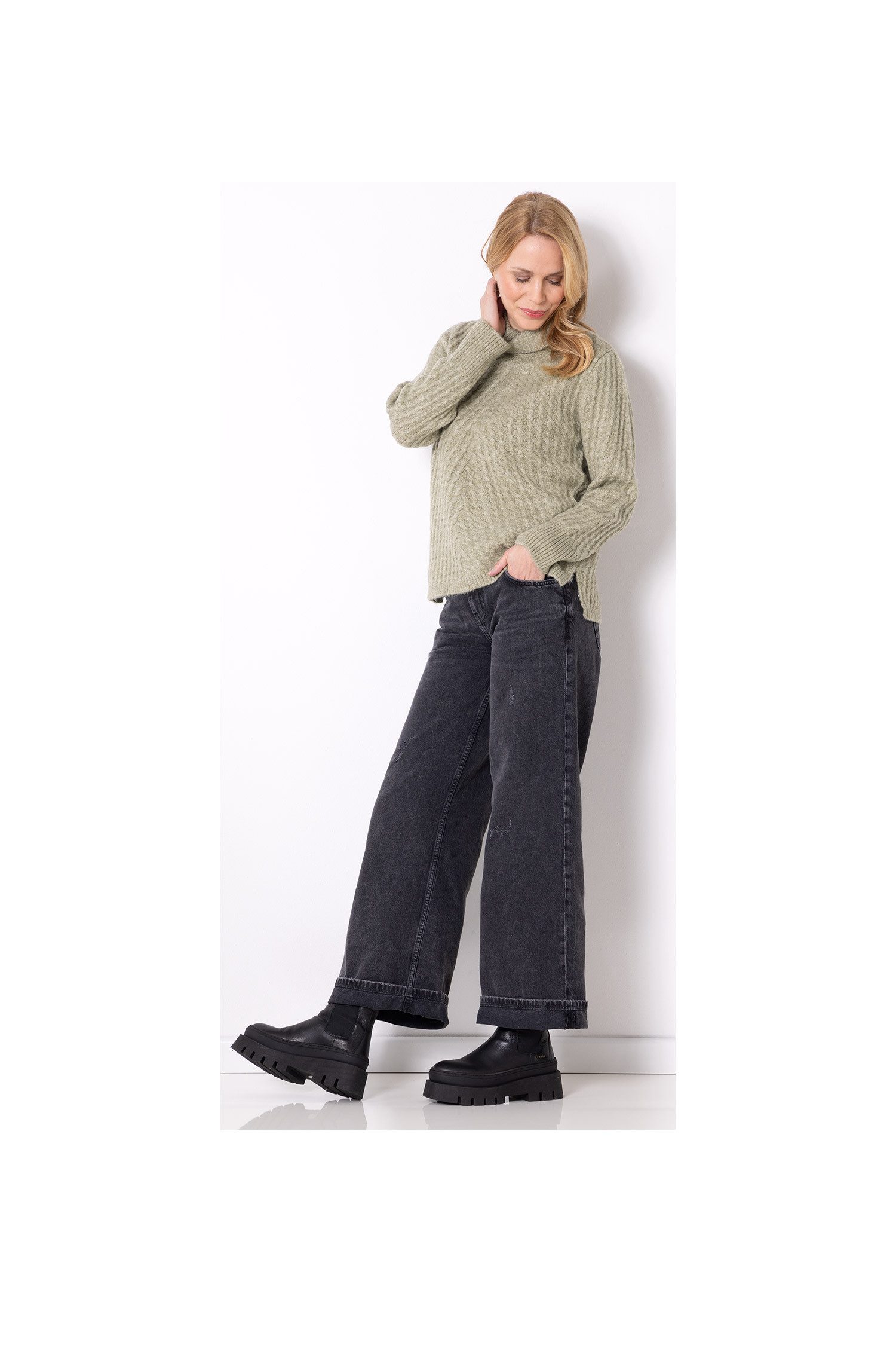 SER Rollkragenpullover Pullover Federleicht mit Struktur W8250223 günstig online kaufen