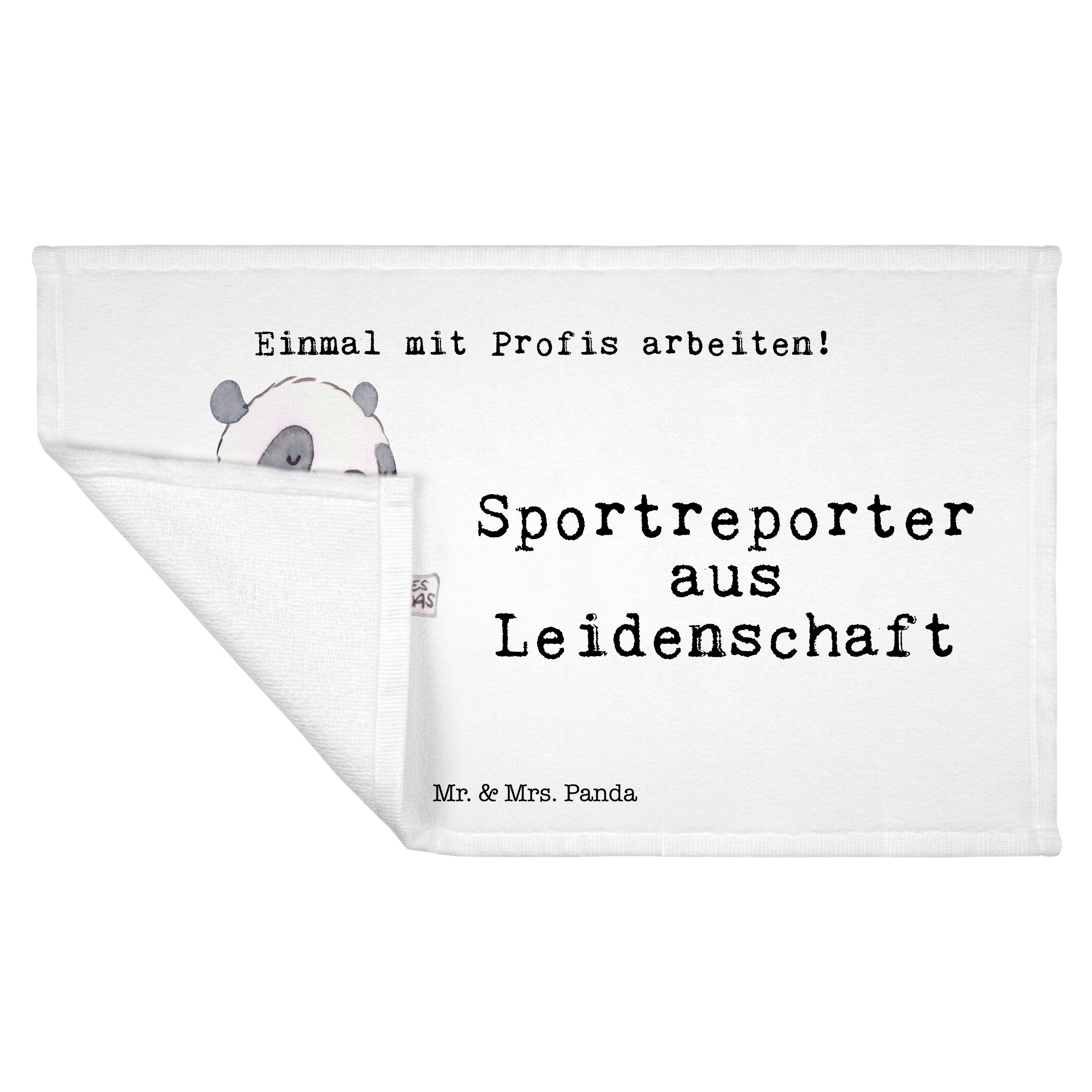 Mr. & - Geschenk, Kol, - Handtuch, Sportreporter (1-St) aus Leidenschaft Weiß Handtuch Sport Mrs. Panda