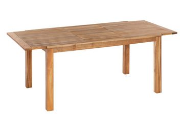 MERXX Garten-Essgruppe Acapulco, (Set 7-teilig, Tisch, 6 Klappsessel, Akazienholz mit Textilbespannung), mit ausziehbarem Tisch