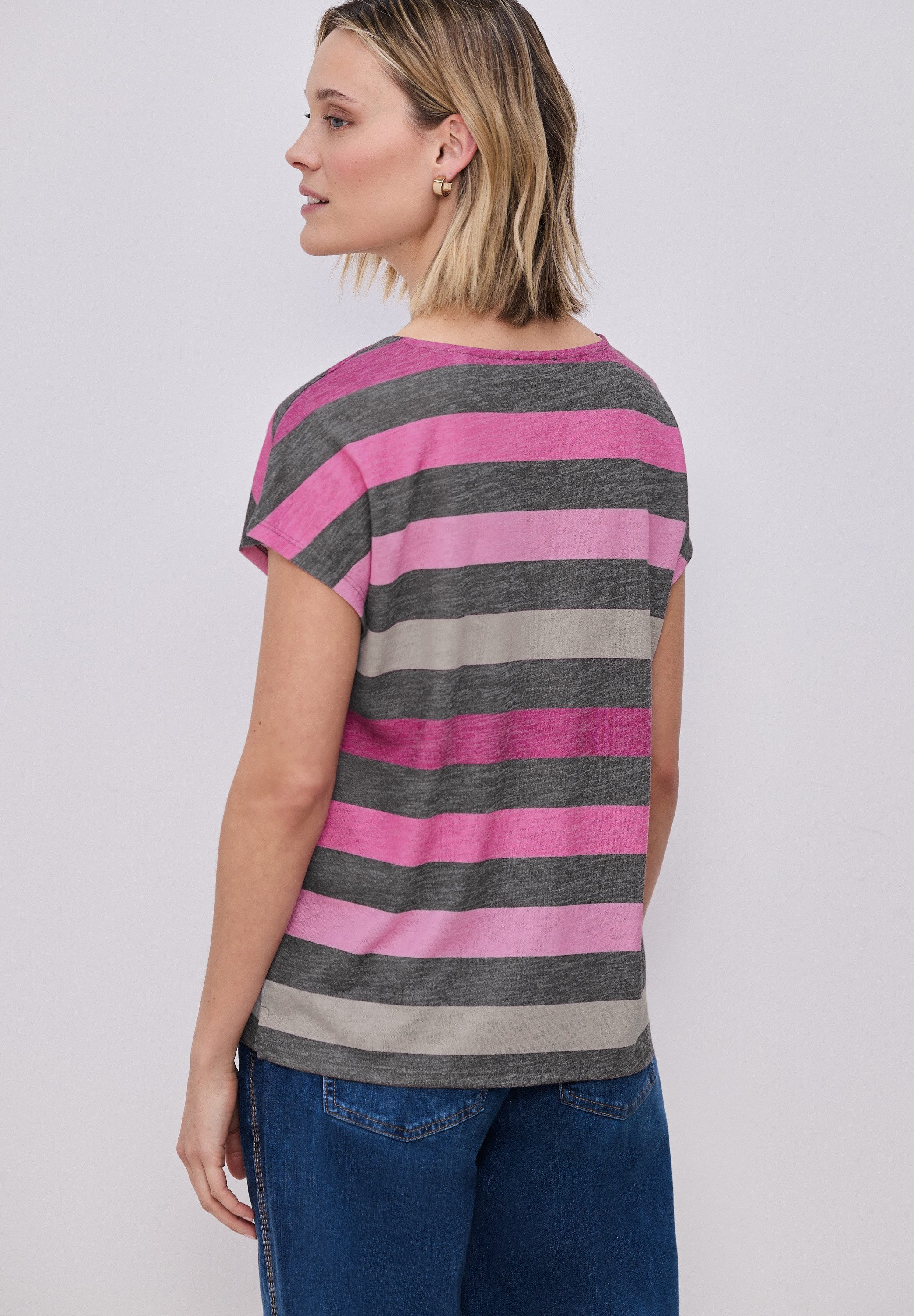 STREET ONE Shirttop mit Streifen Muster