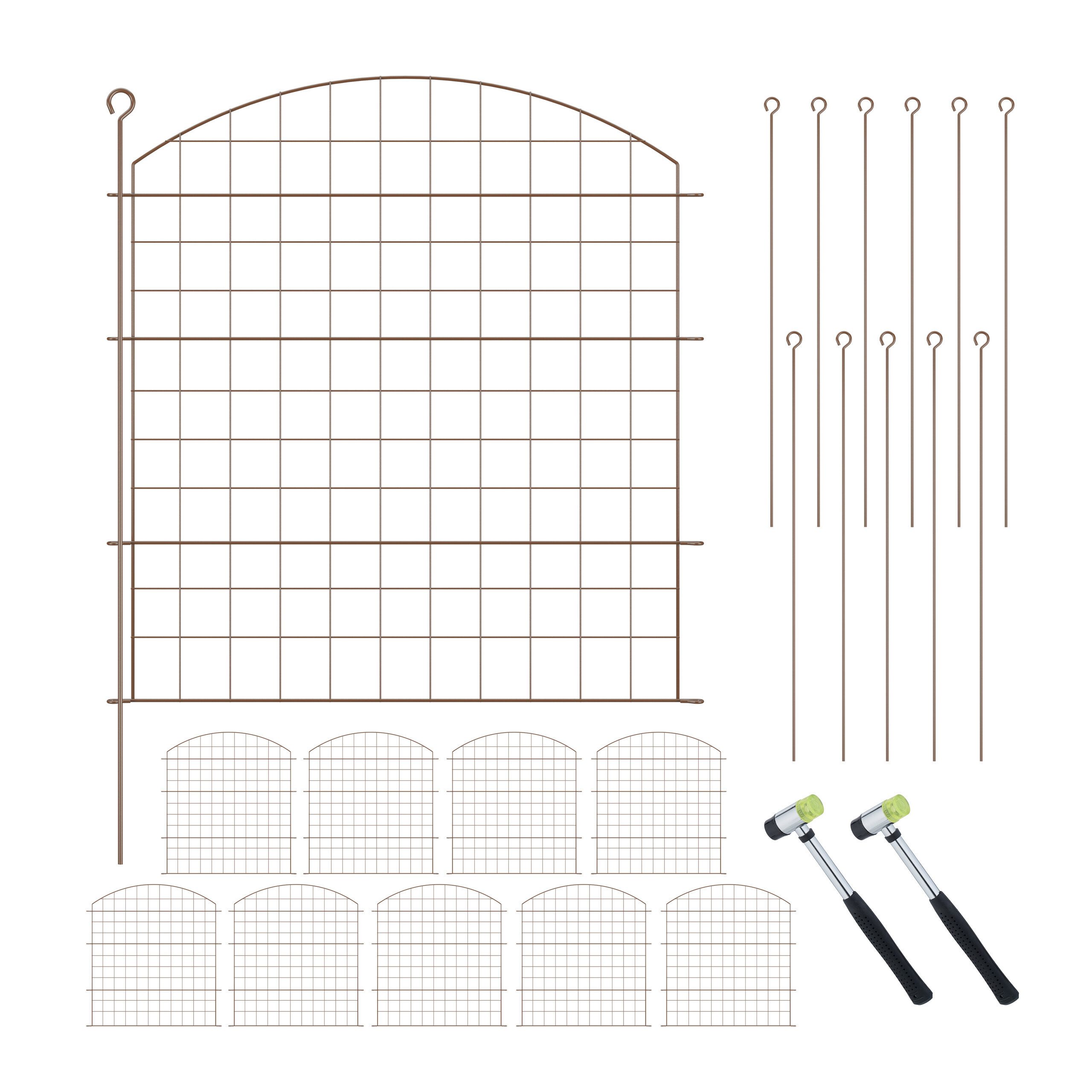 relaxdays Teichzaun Oberbogen mit 10 Elemente, braun günstig online kaufen