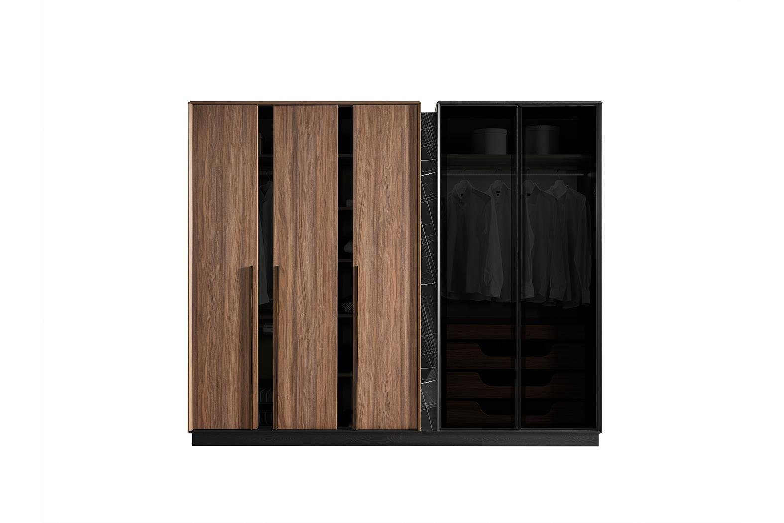 Schlafzimmer Kleiderschrank Kleiderschrank In Schränke Schrank braun Luxus JVmoebel Made Holz Modern Europe