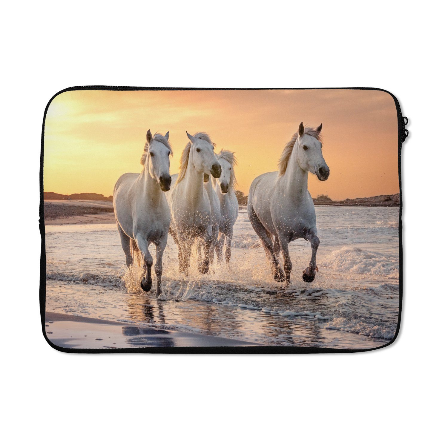 Laptop-Hülle Pferde - Sonne - Meer - Strand - Tiere