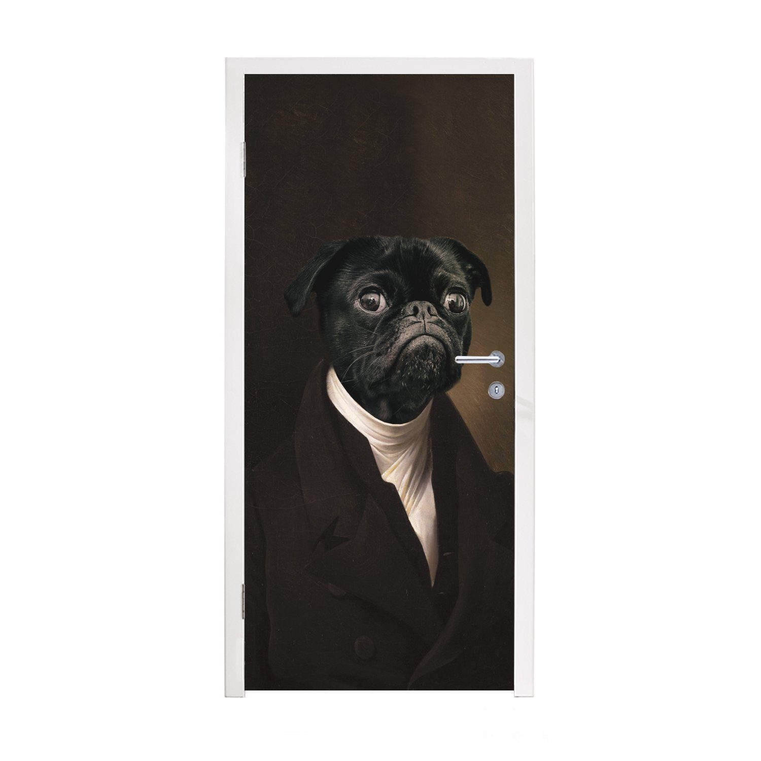 MuchoWow Türtapete Hund - Kunst - Tiere, Matt, bedruckt, (1 St), Fototapete für Tür, Türaufkleber, 75x205 cm