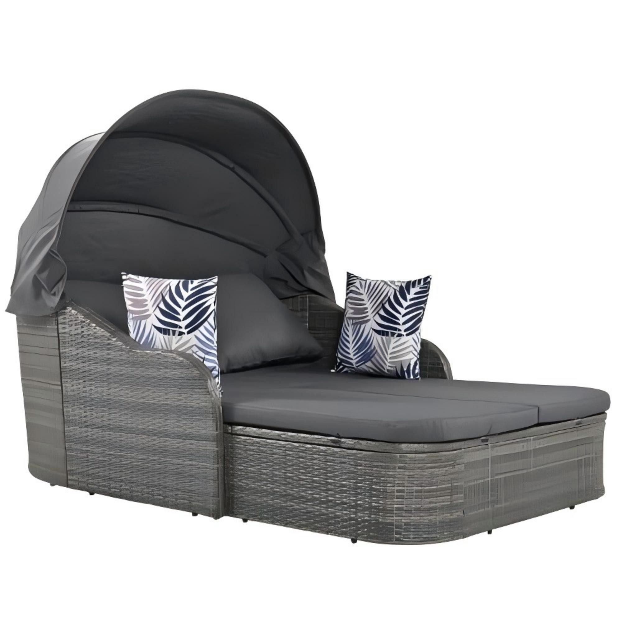 Odikalo Gartenlounge-Set Sonnenliege Doppelsofa Sonneninsel Rattan günstig online kaufen
