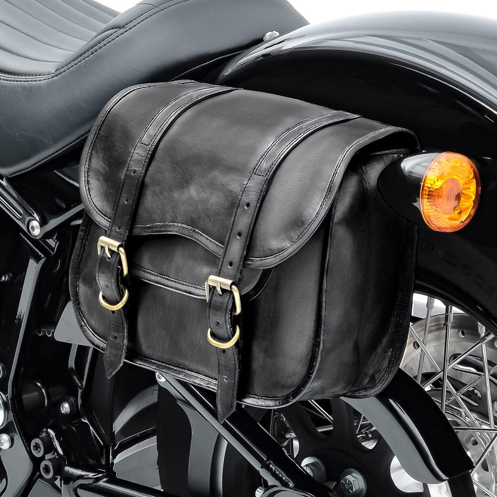 Craftride Satteltasche Motorrad Satteltasche SV1 # Vintage Tasche 8 l schwarz