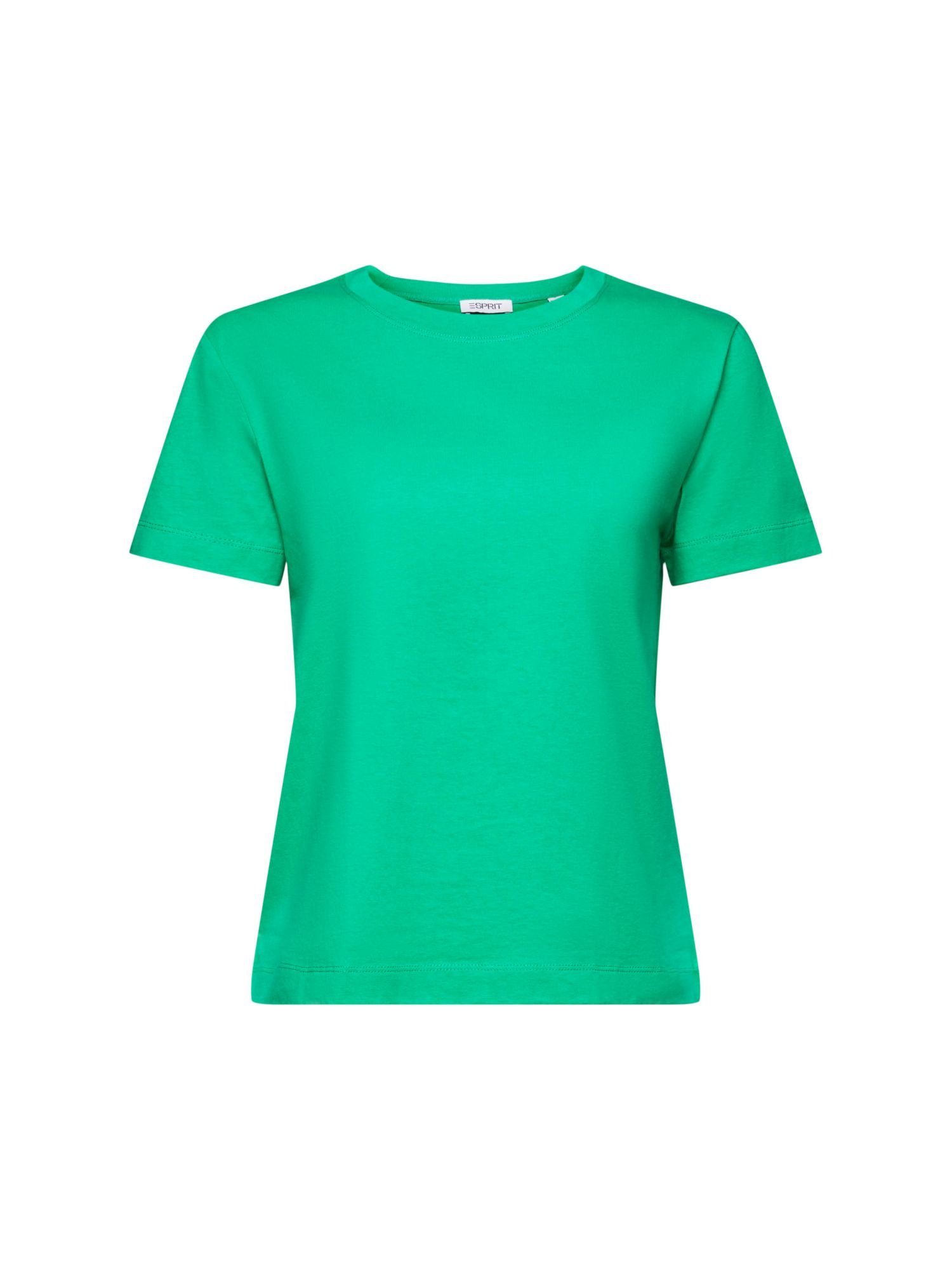 Esprit T-Shirt Baumwoll-T-Shirt mit Rundhalsausschnitt (1-tlg) GREEN