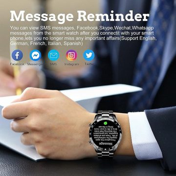 Lige Smartwatch (1,3 Zoll, Android iOS), für Herren Mit Telefonfunktion 2023 Armbanduhr Fitnessuhr Smartwatch