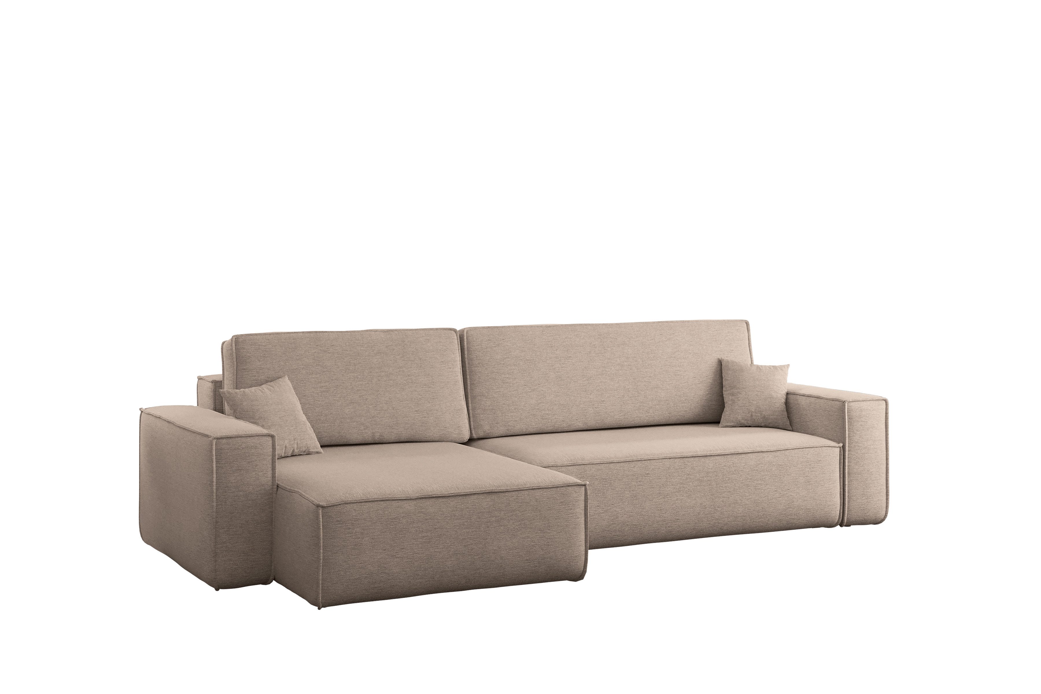 Kaiser Möbel Ecksofa mit schlaffunktion und bettkasten, BEST XL stoff Poso, Quelle, Verita, Mit Bettfunktion und Bettzeugfach