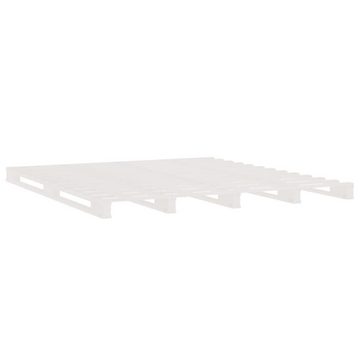 furnicato Bett Palettenbett Weiß 140x190 cm Massivholz Kiefer