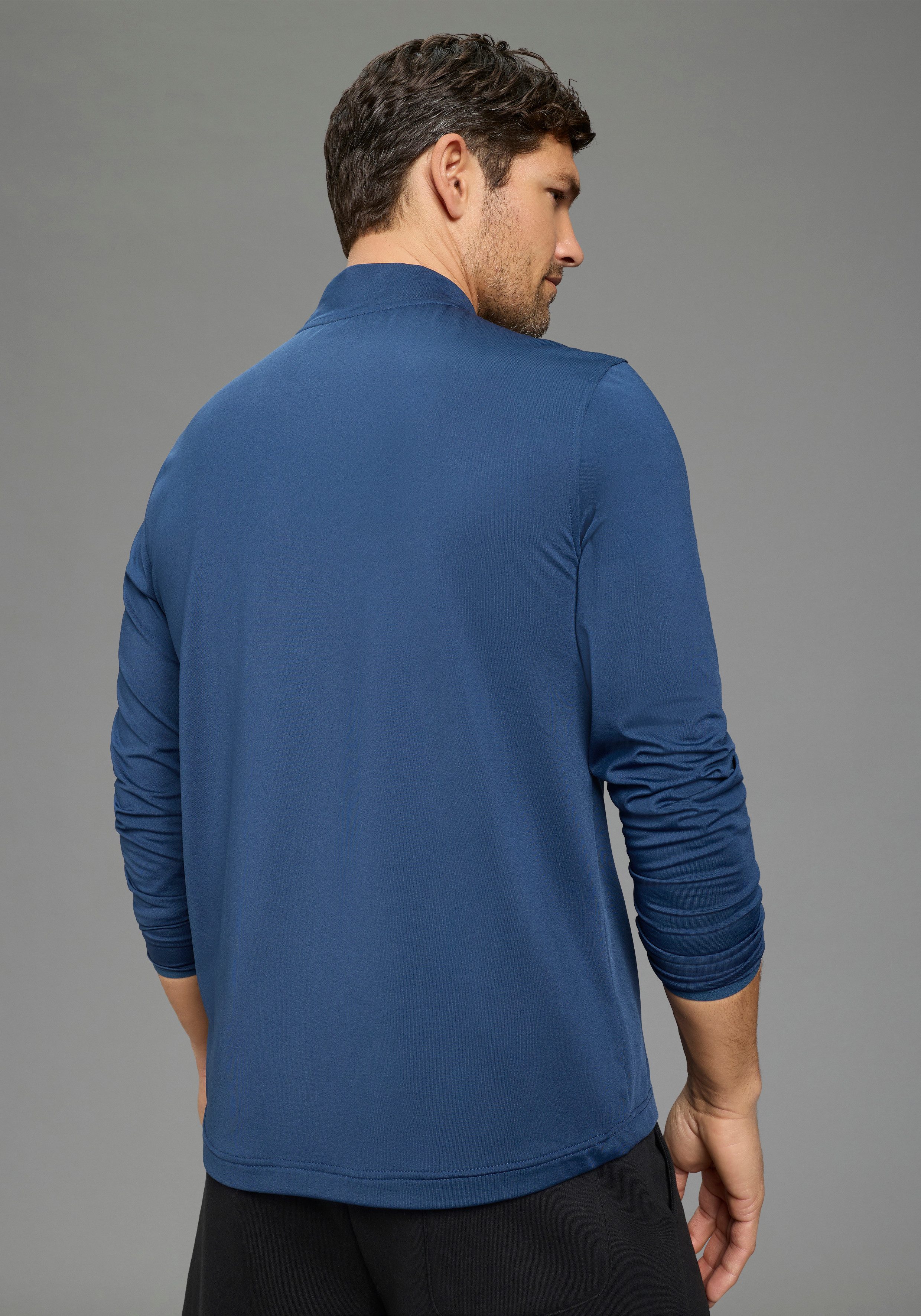 Ocean Sportswear Funktionsshirt atmungsaktiv, quick dry schmale Passform, Langarm, mit Reißverschluss am Ausschnitt