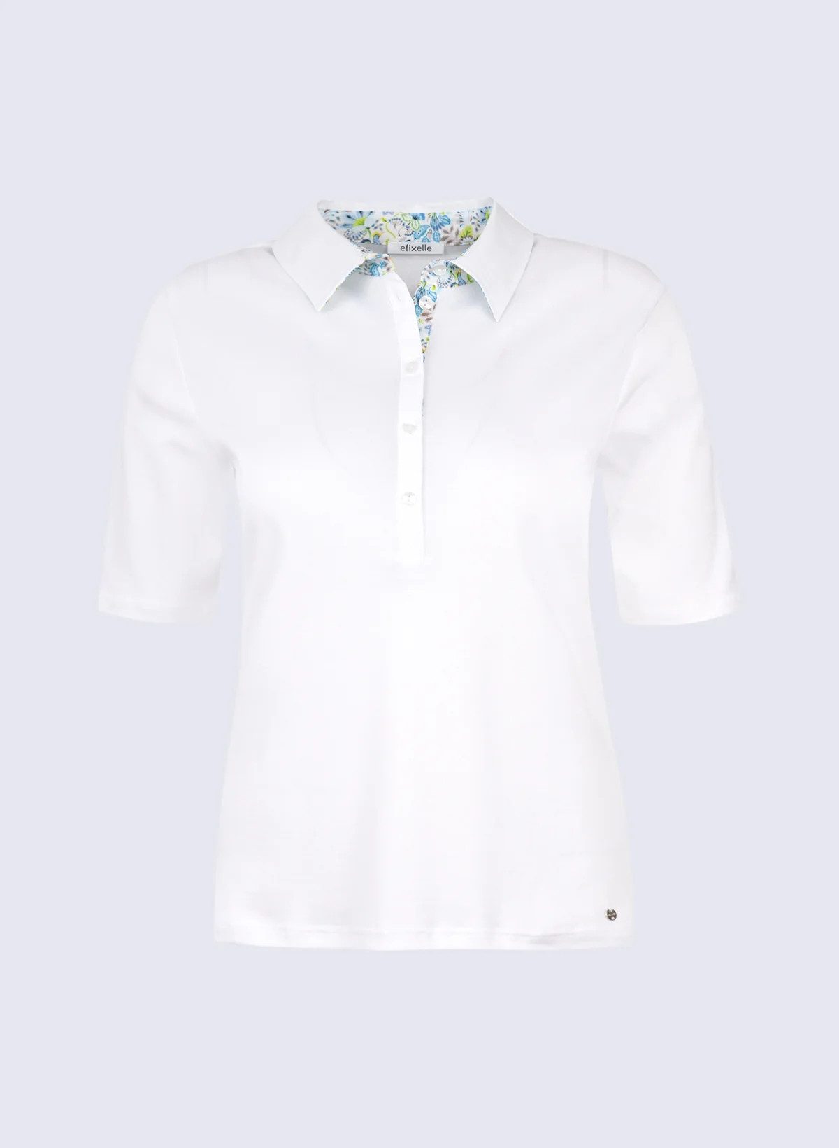 efixelle Kurzarmhemd Polo 1/2 Arm ZAIDA weiß