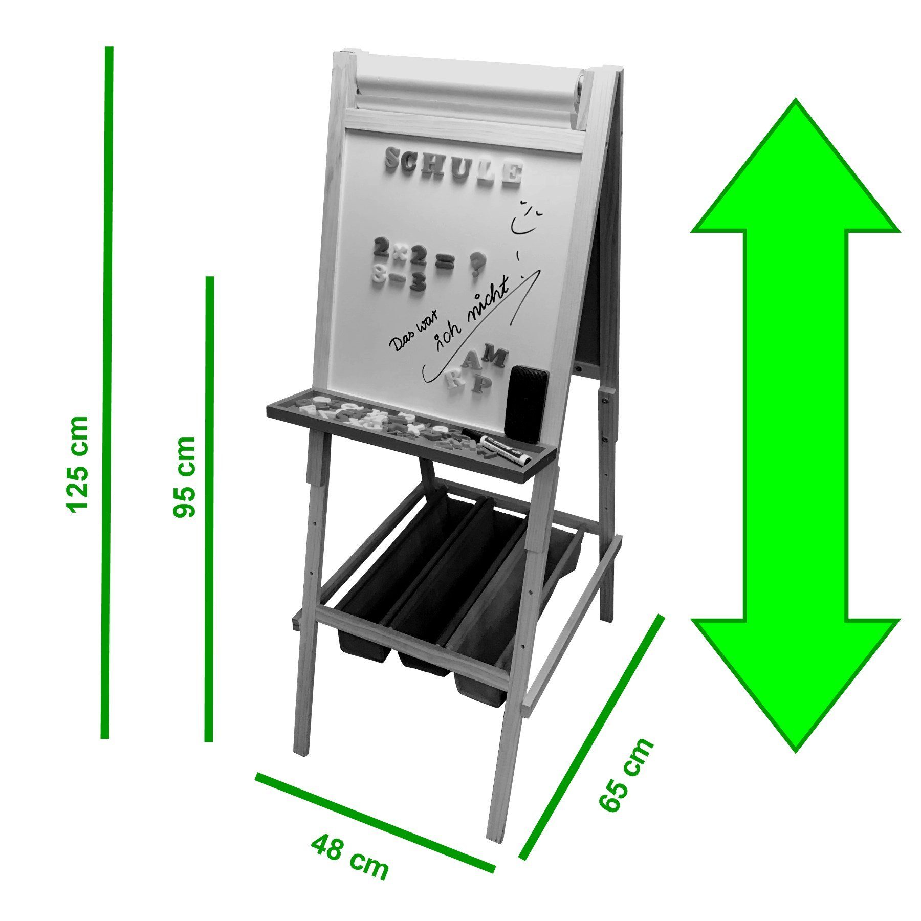 TikTakToo Standtafel Maltafel Schultafel Kreide- und Whiteboard-Tafel für K günstig online kaufen