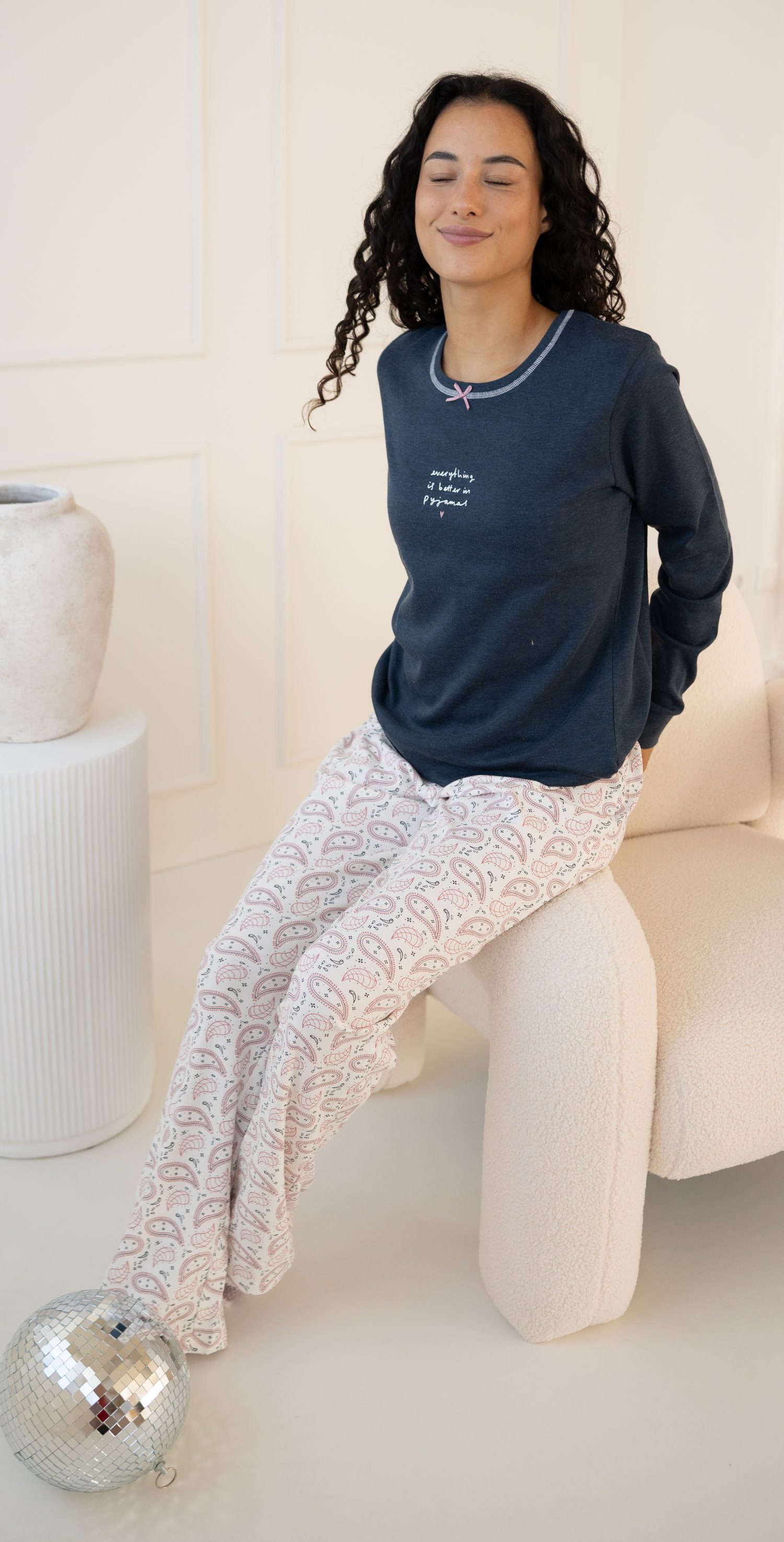 By Louise Schlafanzug Damen Pyjama lang (2 tlg) Modisches Design günstig online kaufen