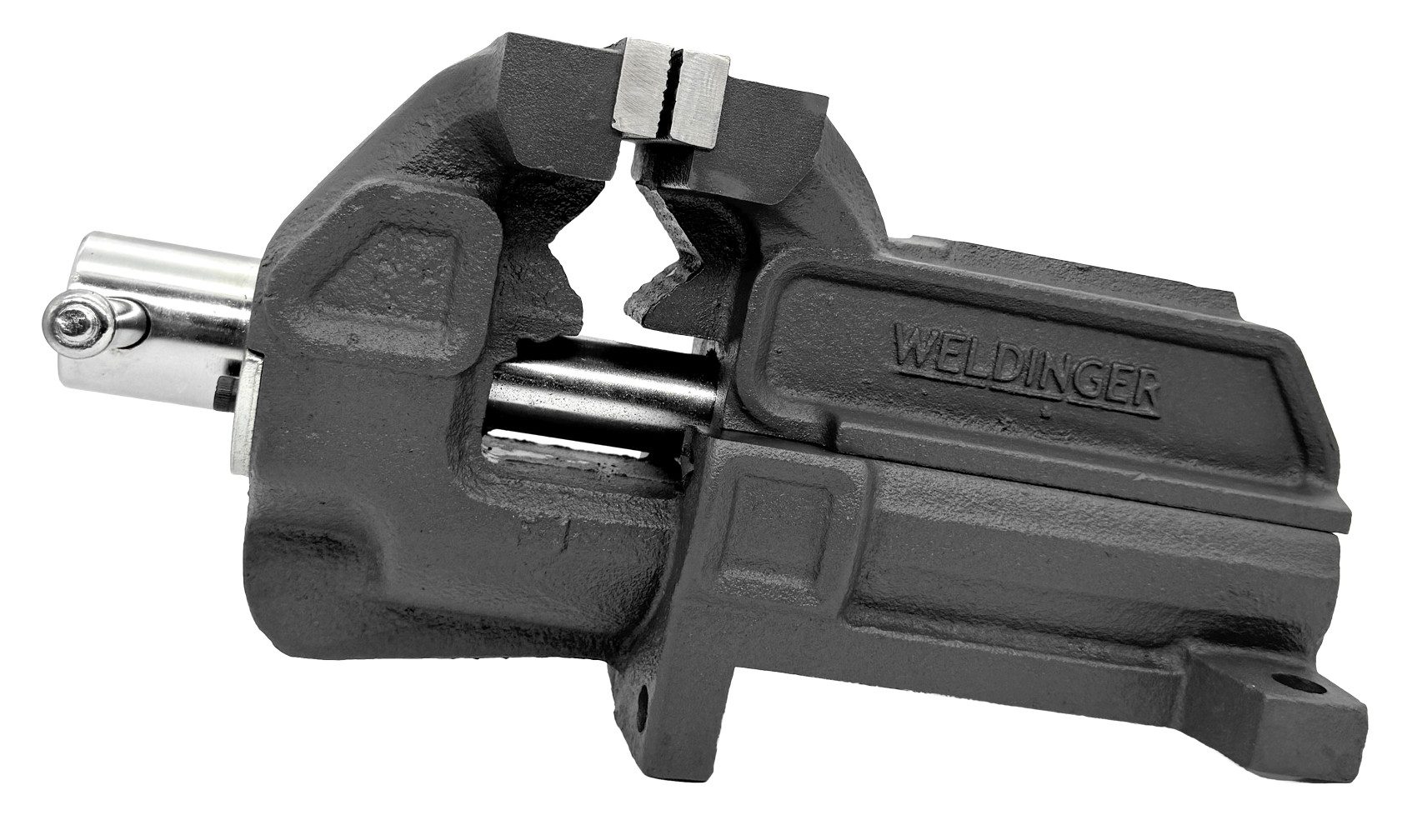 WELDINGER Schraubstock Schraubstock pro 100 mm leichtgängig feste Basis Rohrspannbacken, 1-St., extrem belastbar, Backen abnehmbar, Rohrspannbacken – Bild 4 von 5