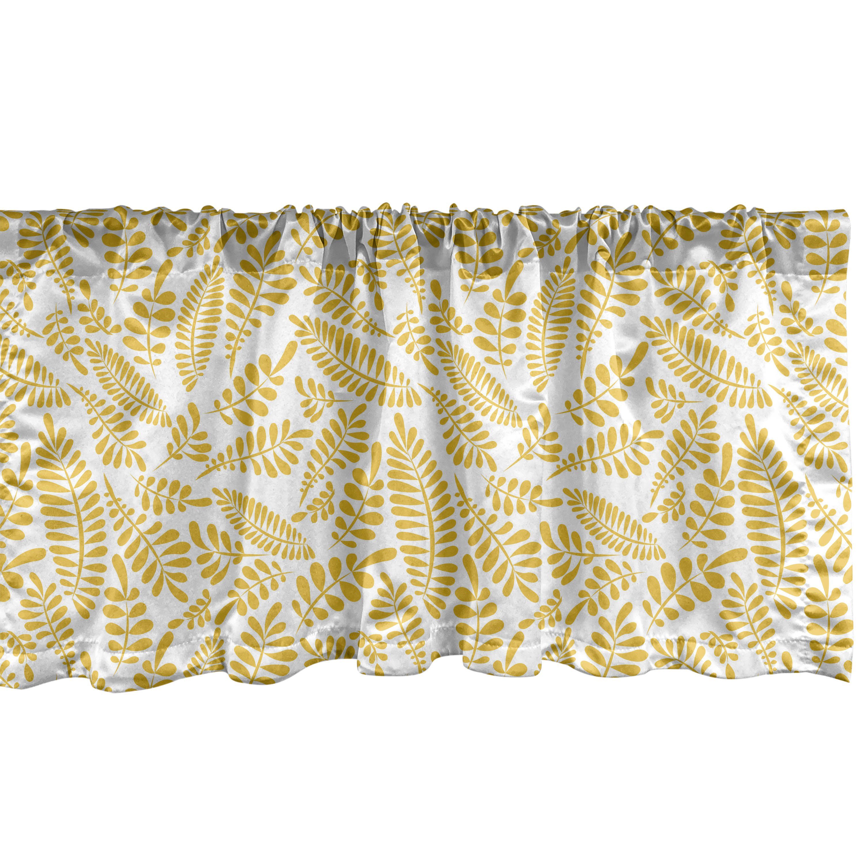 Scheibengardine Vorhang Laurel Leaf Dekor Muster Abakuhaus, Stangentasche, Blumen Zweige mit für Volant Küche Schlafzimmer Microfaser