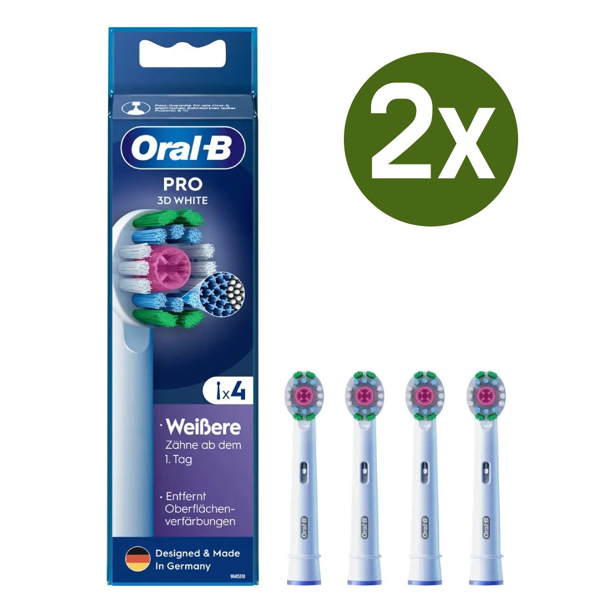 Oral-B Aufsteckbürsten Pro 3D White Ersatzbürsten für weißere Zähne 8er Pack
