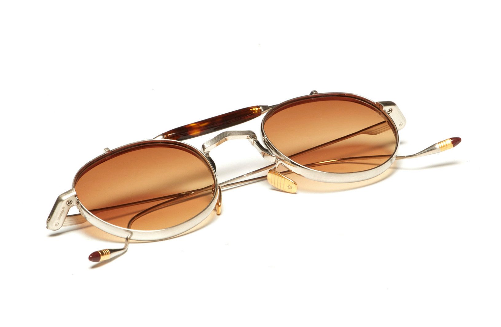 Jacques Marie Mage Sonnenbrille DASAN Sonnenbrille Titan RHEA Silber Rund Limited Japan Beta-Titan & Azetat in Schildpattoptik