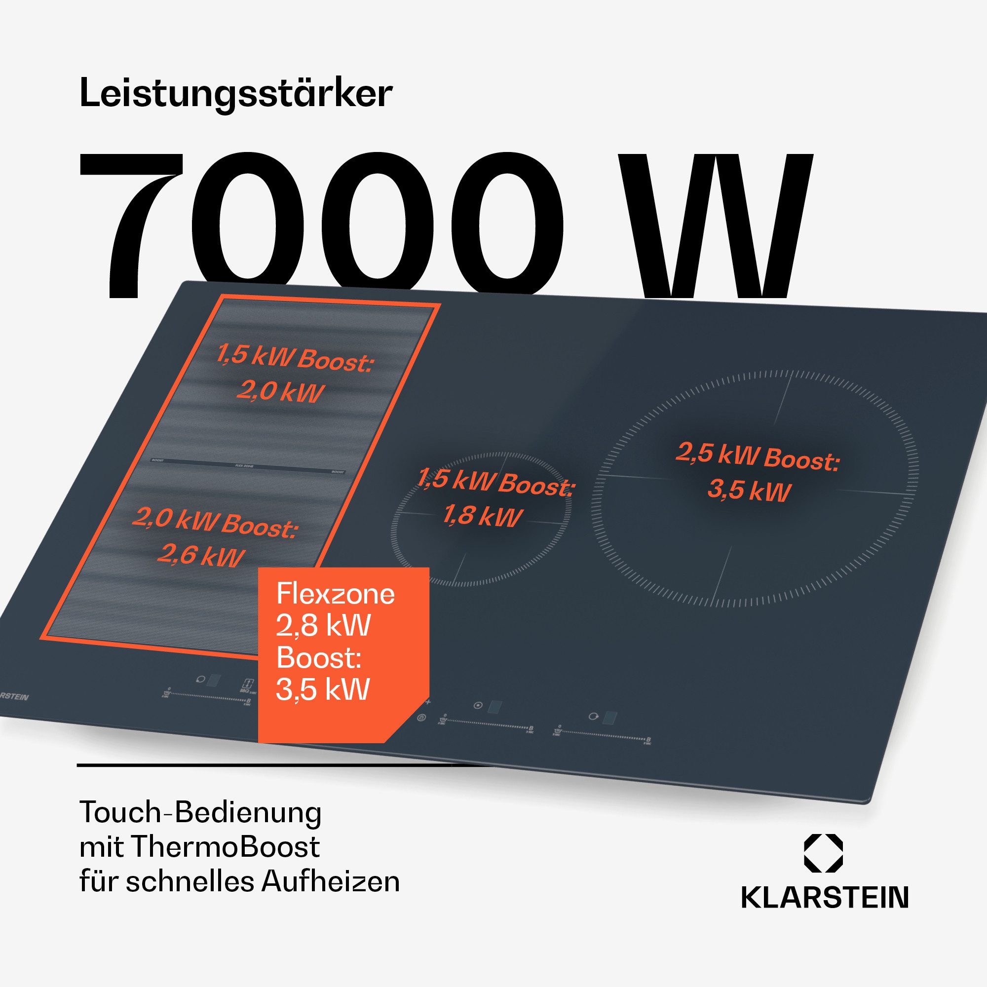 Klarstein Induktions-Kochfeld Delicatessa 77 Flex, Kochfelder Induktion Hob Küche Flex 4 Zonen