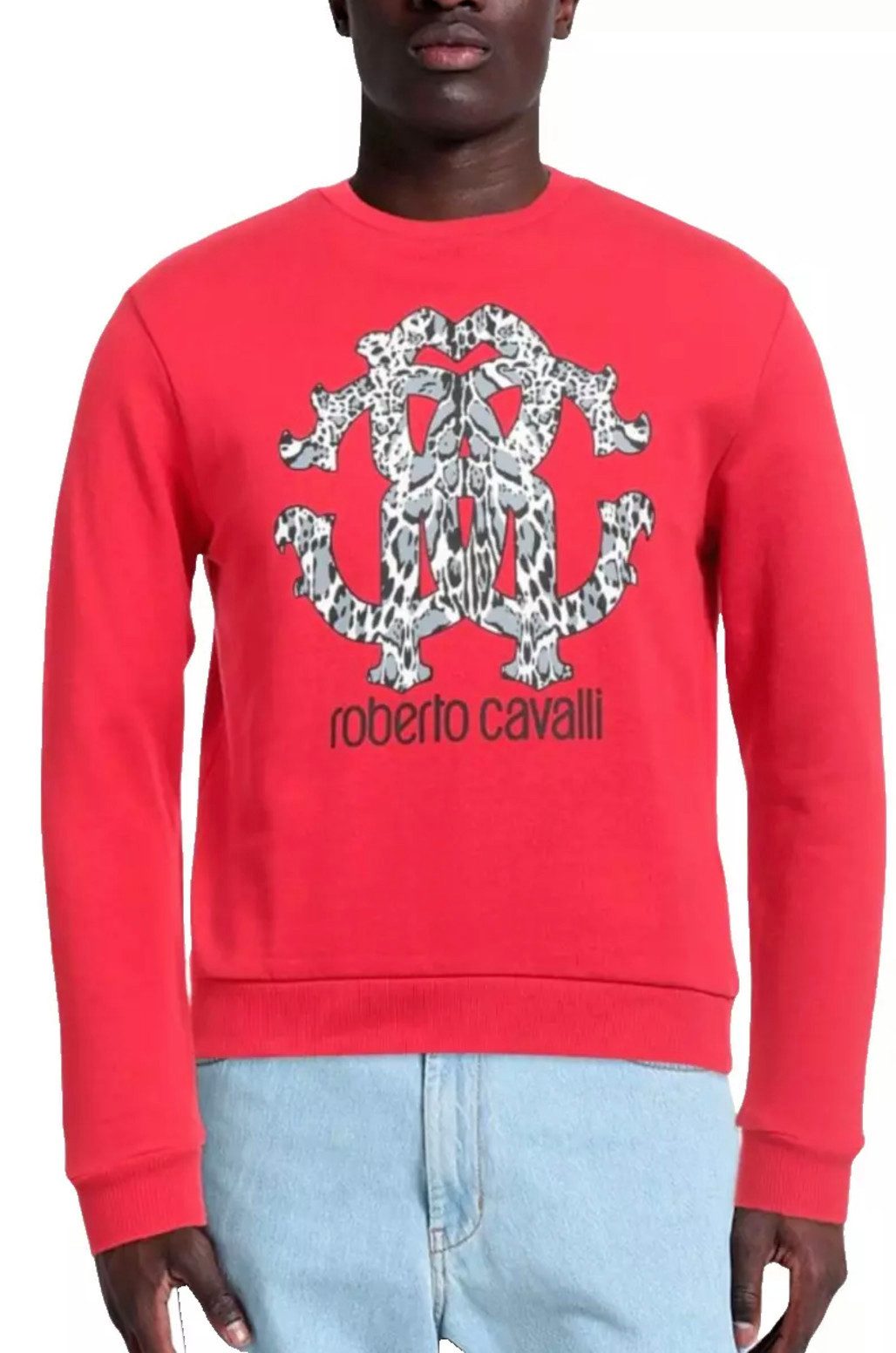 roberto cavalli Sweatshirt Unisex Lynx RC Logo Pullover Genderneutrales Design für vielseitigen Einsatz