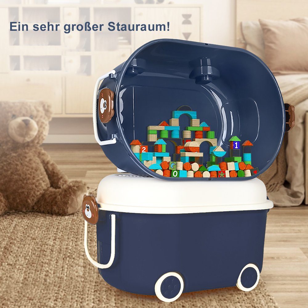 Creliv Spielzeugtruhe Spielzeugboxen Set 3er – stapelbare Kisten mit Deckel für Kinder – Bild 5 von 5