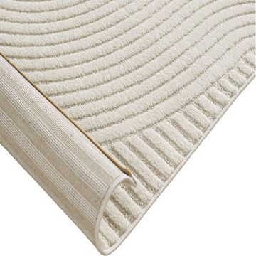 Teppich Kurzflor Teppich mit Bogen Muster in Creme, TeppichHome24, rechteckig