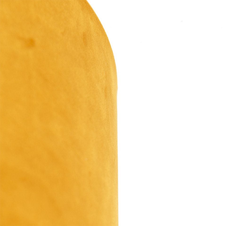 Qazqa Lampenschirm Cilinder velours, QAZQA Lampenschirm, Gelb, Textil, classic-antique