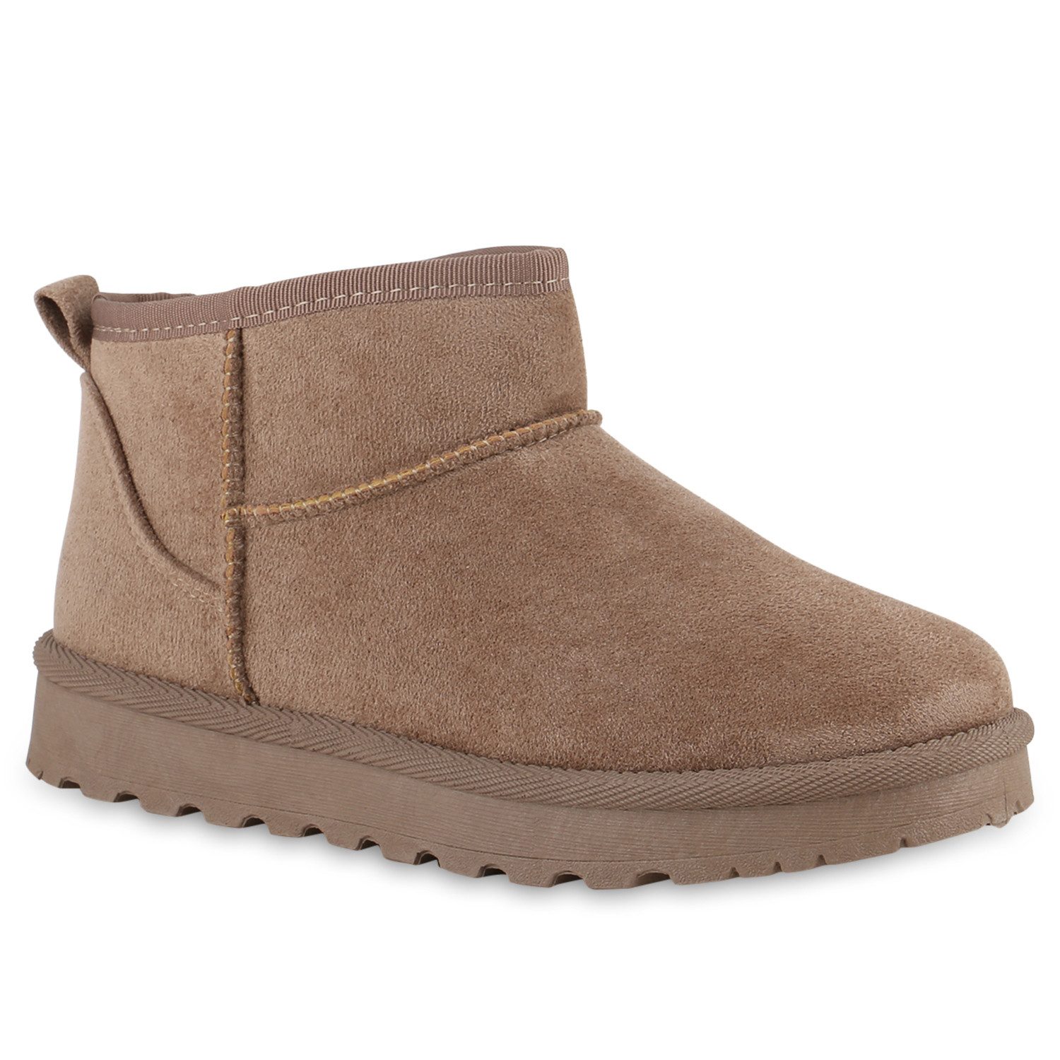 VAN HILL 841491 Winterstiefelette Damen Warm Gefüttert Winter Boots Stiefeletten Profil-Sohle