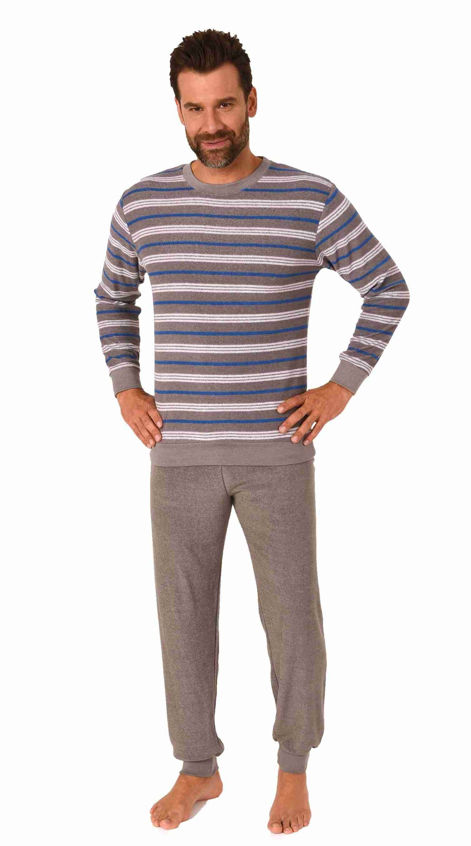 RELAX by Normann Pyjama Herren Frottee Schlafanzug mit Bündchen - auch in Ü günstig online kaufen
