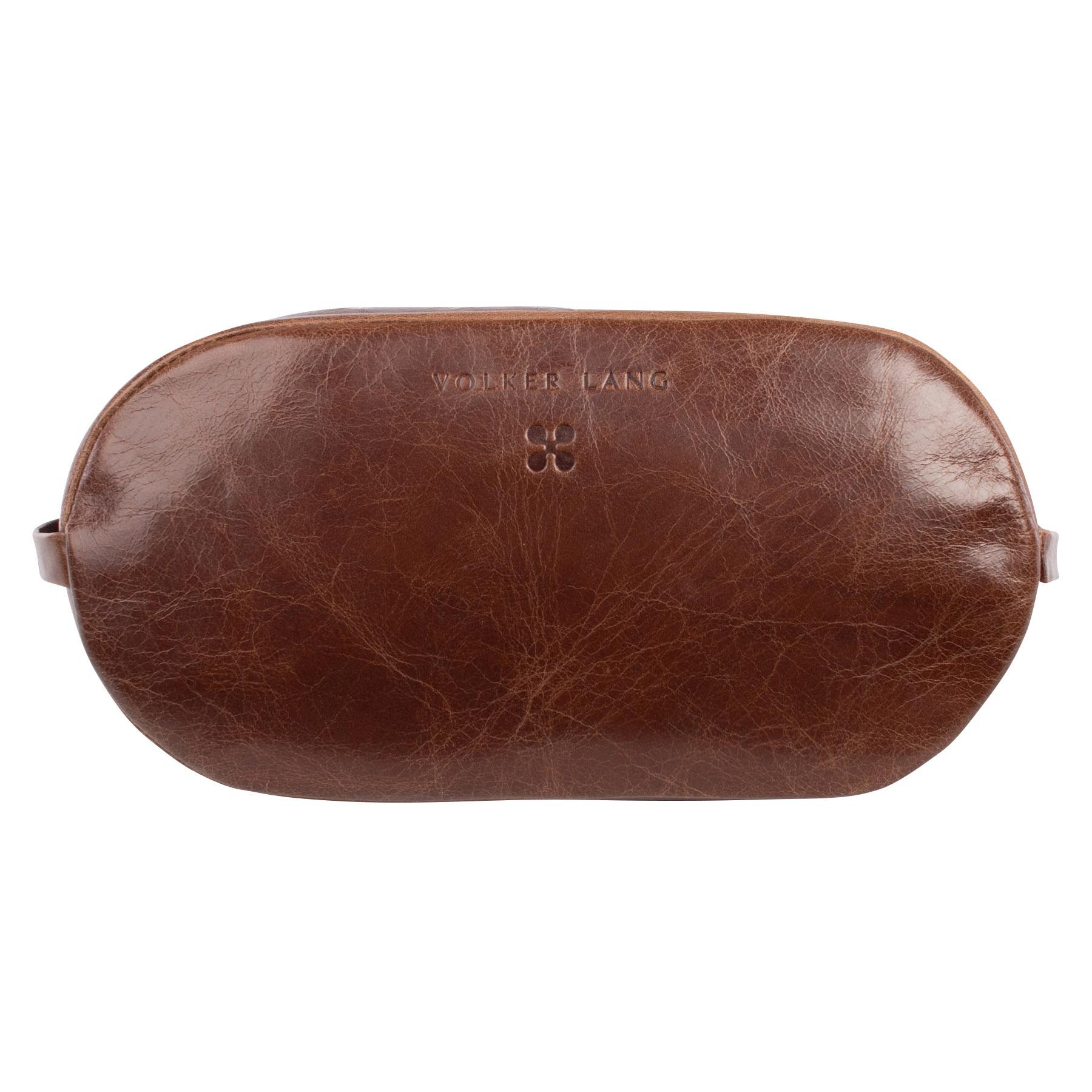 Kulturbeutel TRAVEL POUCH, PP1, Kompaktes Leder-Case, Premium Verarbeitung .