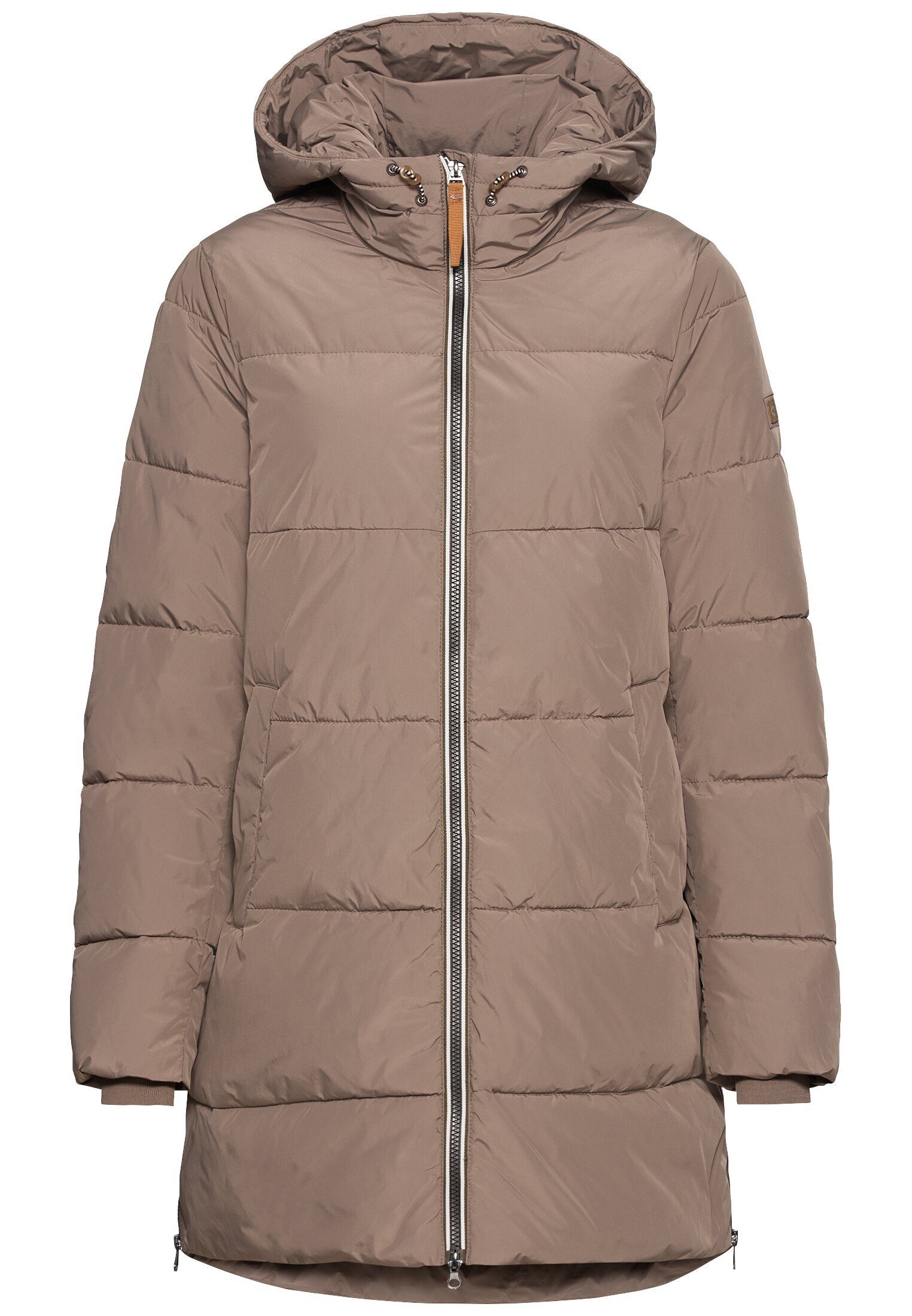 camel active Steppmantel aus recyceltem Polyester Langarm Kordelzug