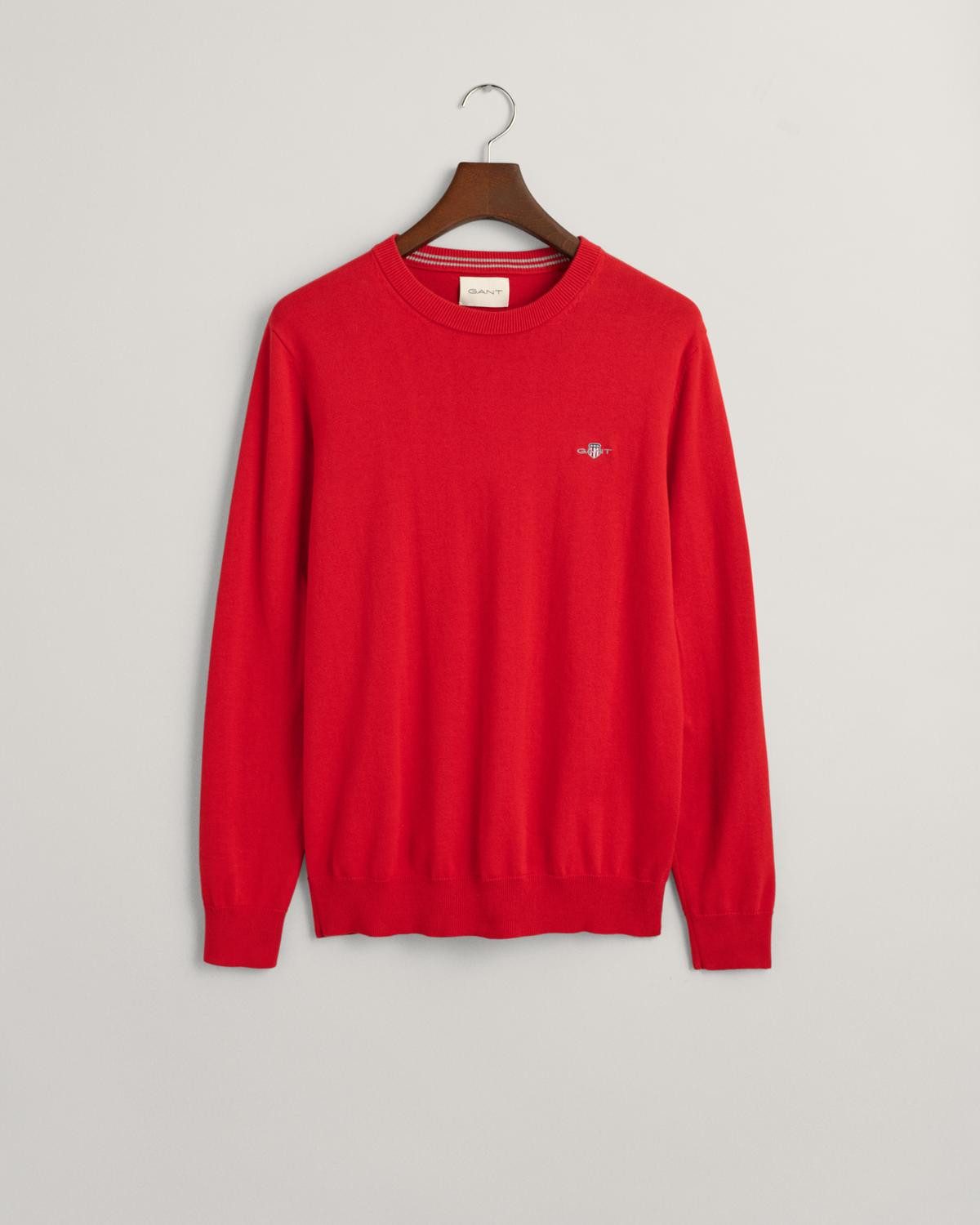 Gant Strickpullover CLASSIC COTTON C-NECK, RUBY RED günstig online kaufen