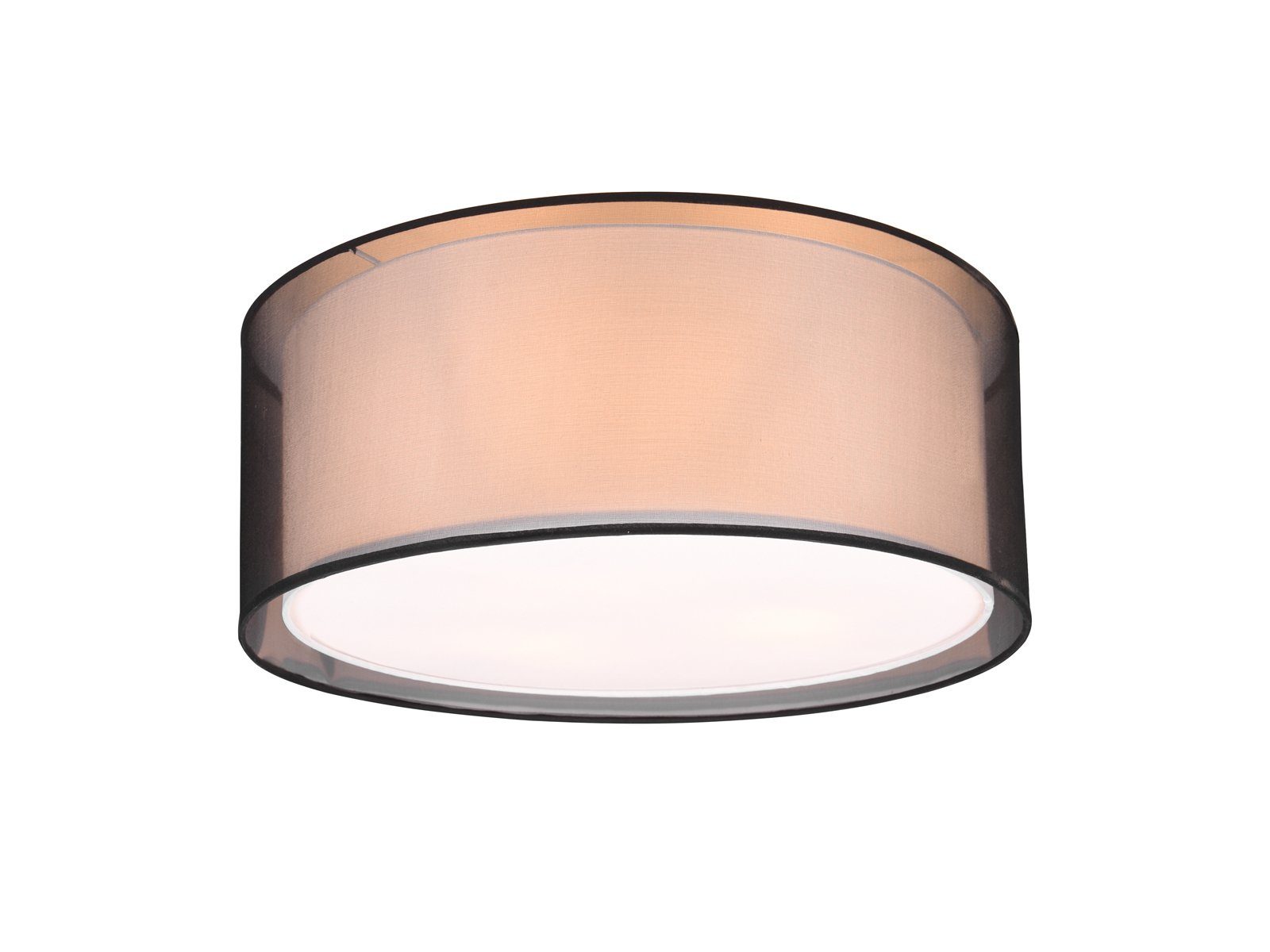 TRIO Leuchten LED Deckenleuchte, Dimmfunktion, LED wechselbar, Warmweiß, Design-er Lampe mit Stoff Lampen-schirm, Treppenhaus & Galerie Ø 50cm