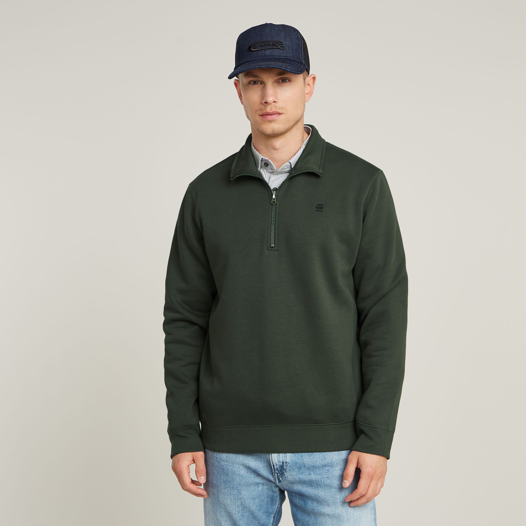G-STAR Sweatshirt Premium Core Half Zip mit Stehkragen günstig online kaufen