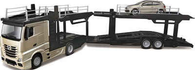 Bburago Spielzeug-Transporter »StreetFire MB Actros Autotransporter«, inklusive Spielzeugauto