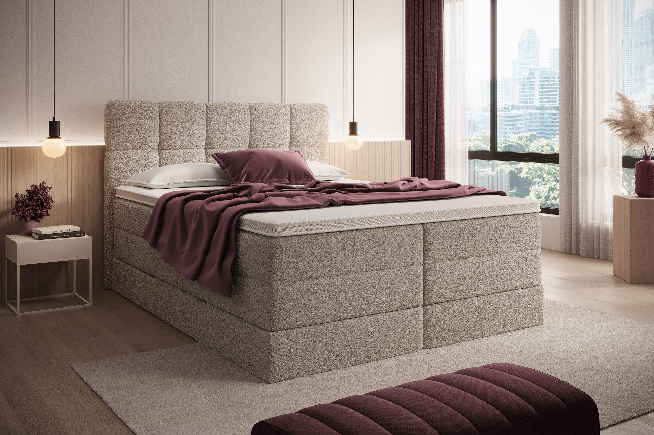 wonello Boxspringbett Madison 1, mit Bettkasten, Taschenfederkern ...